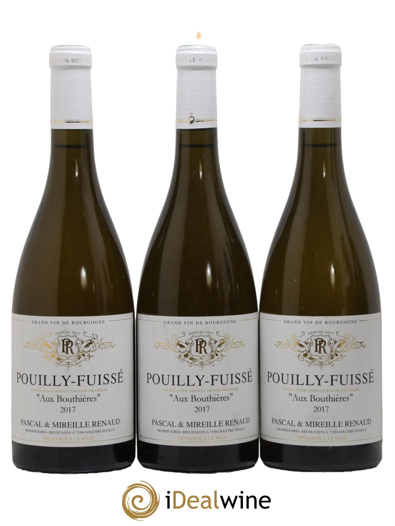 Pouilly-Fuissé Aux Bouthières Domaine Pascal et Mireille Renaud 2017 - Lot de 3 bouteilles - 0
