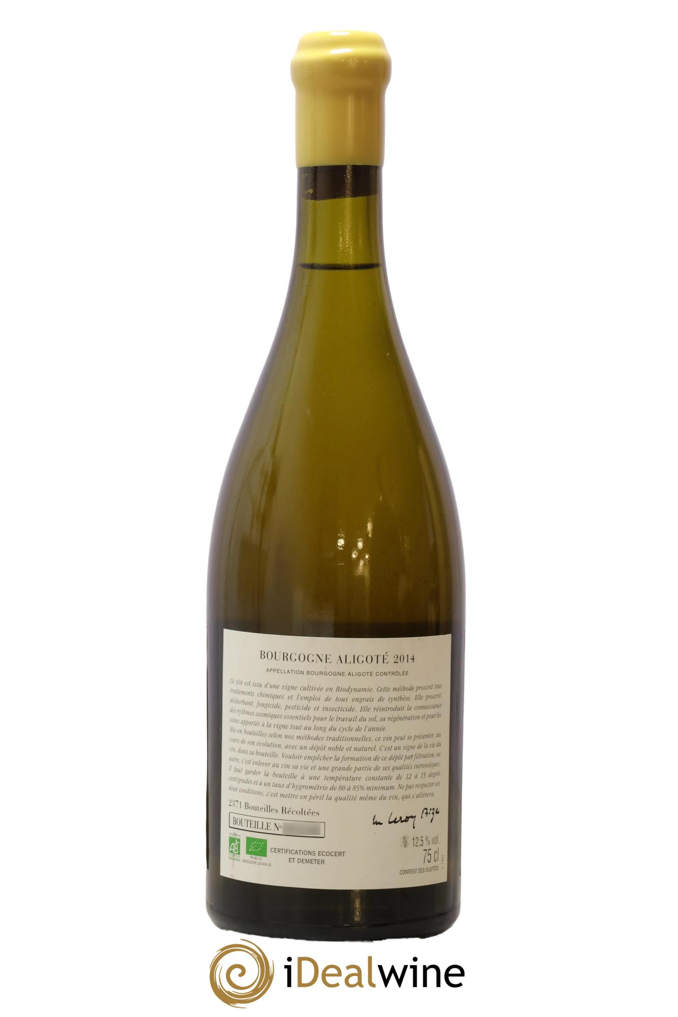 Bourgogne Aligoté Sous Chatelet d'Auvenay (Domaine) 2014 - Lot de 1 bouteille - 1