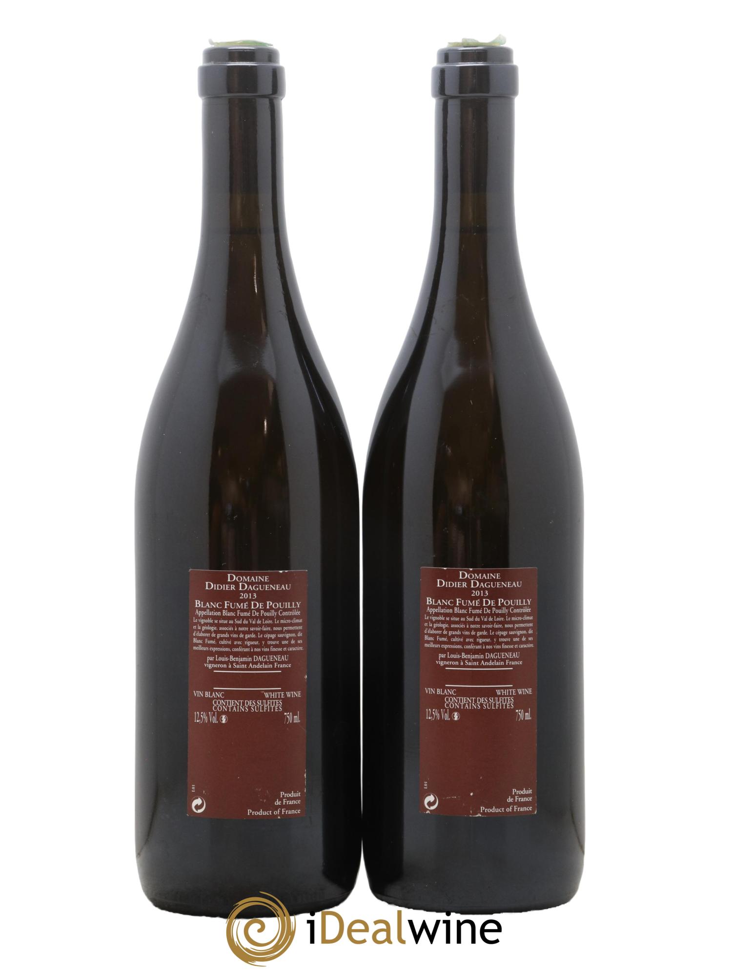 Vin de France (anciennement Pouilly-Fumé) Pur Sang Dagueneau (Domaine Didier - Louis-Benjamin) 2013 - Posten von 2 Flaschen - 1
