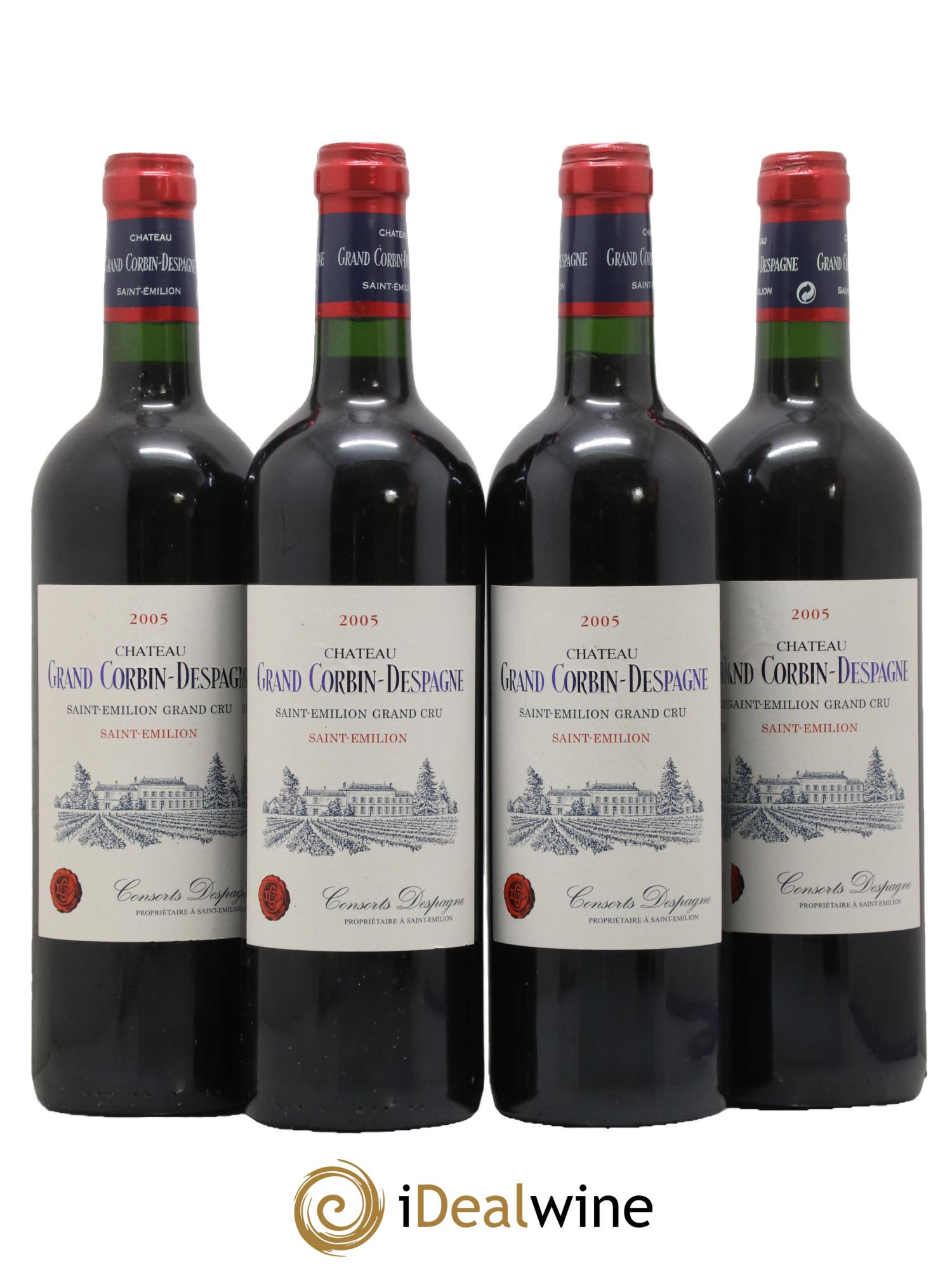 Château Grand Corbin Despagne Grand Cru Classé 2005 - Lot de 4 bouteilles - 0