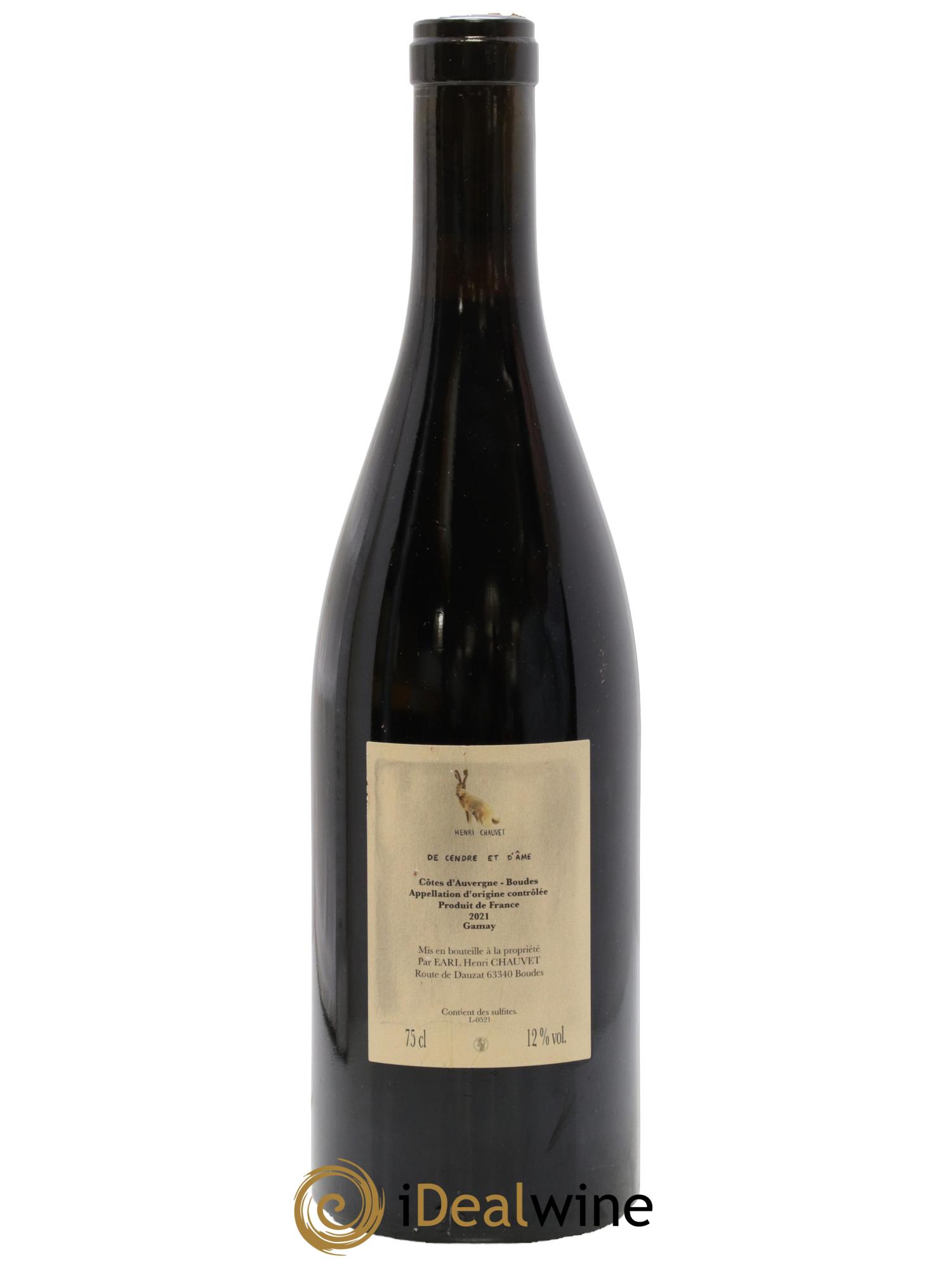 Côtes d'Auvergne AOP De Cendre et d'Ame Henri Chauvet 2021 - Lot of 1 bottle - 1