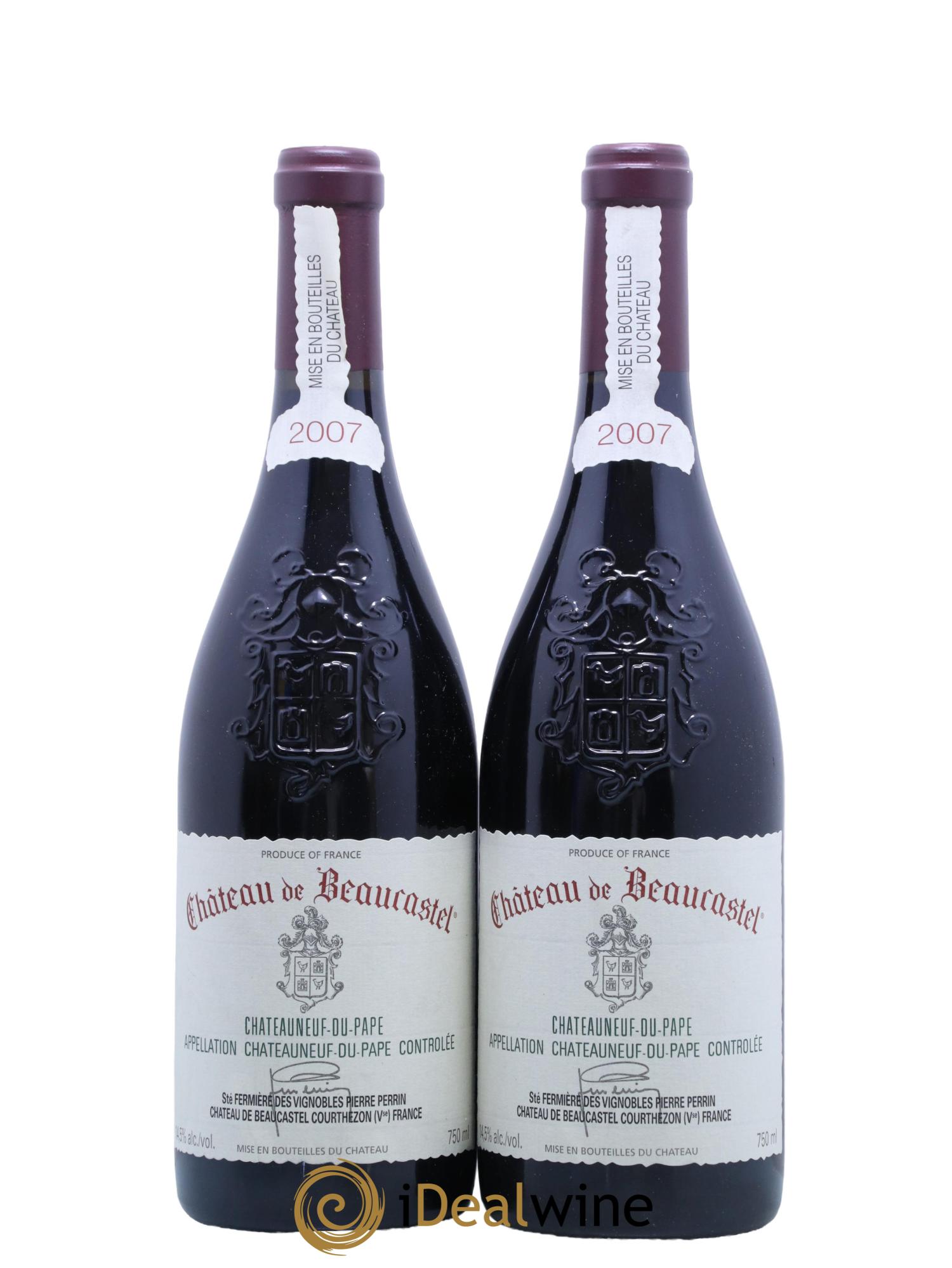 Châteauneuf-du-Pape Château de Beaucastel Famille Perrin 2007 - Lot de 2 bouteilles - 0