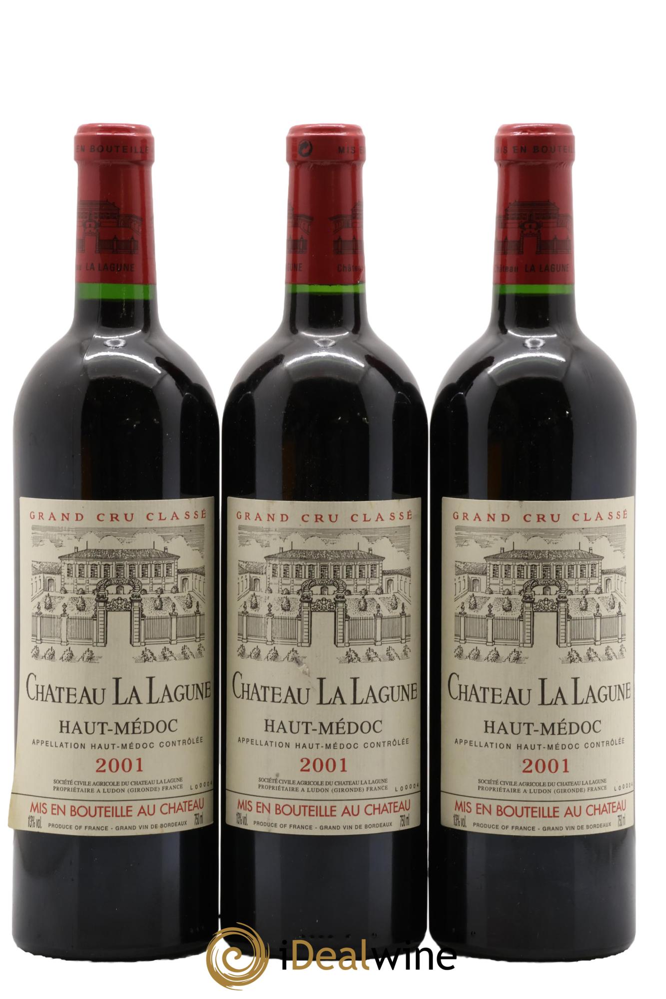 Château la Lagune 3ème Grand Cru Classé 2001 - Lot of 3 bottles - 0