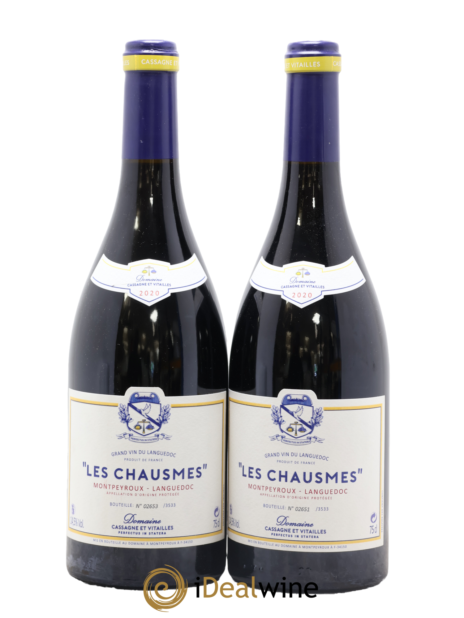 Languedoc Montpeyroux Les Chausmes Cassagne & Vitailles 2020 - Lot of 2 bottles - 0