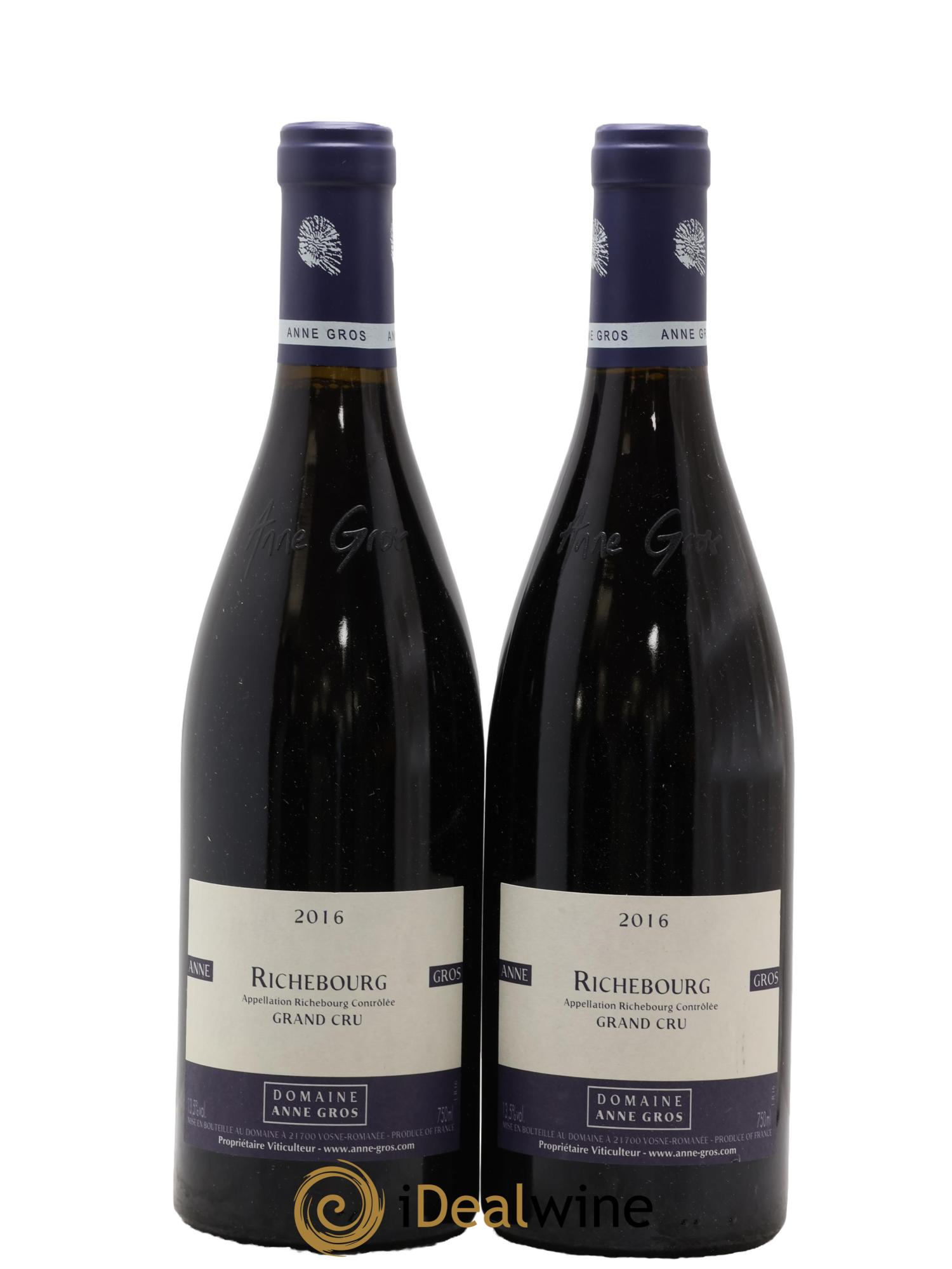 Richebourg Grand Cru Anne Gros 2016 - Lot of 2 bottles - 0