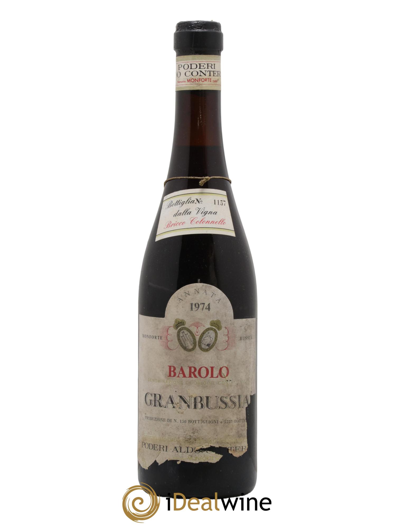 Barolo Granbussia Bricco Colonnello Aldo Conterno 1974 - Lot de 1 bouteille - 0