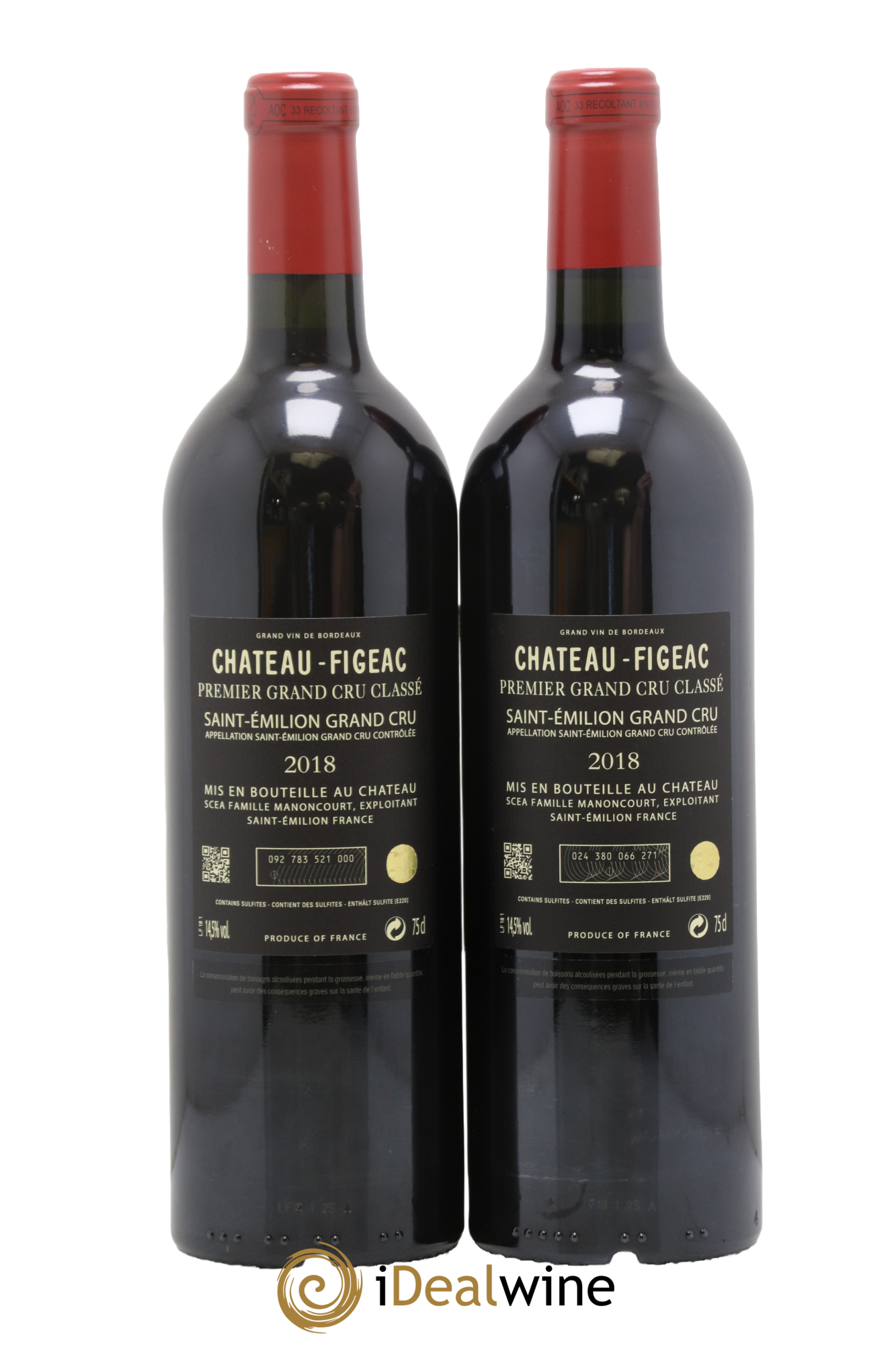 Château Figeac 1er Grand Cru Classé A 2018 - Lot of 2 bottles - 1