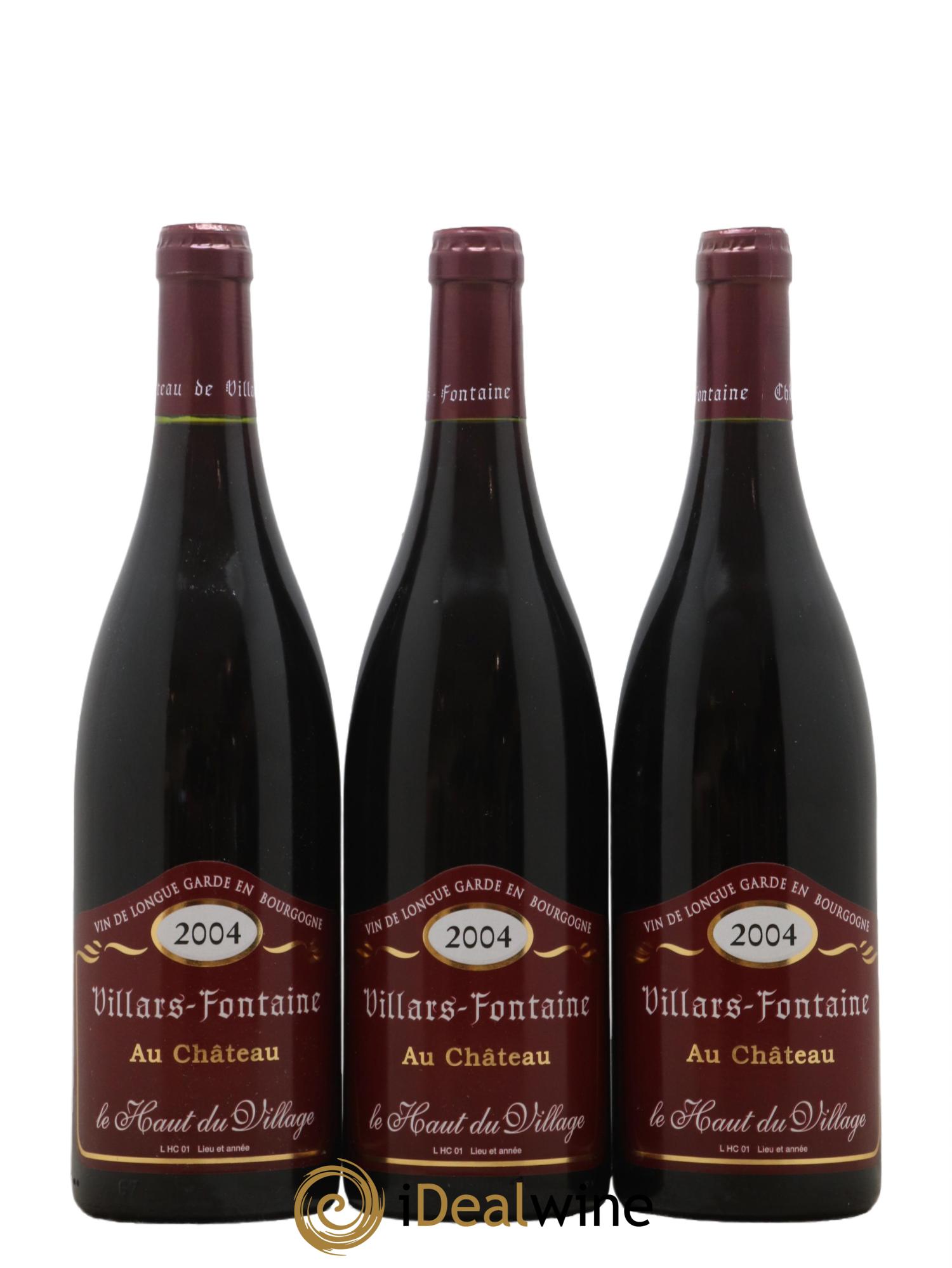 Hautes-Côtes de Nuits Le Haut du Village Domaine de Villars Fontaine 2004 - Lot de 3 bouteilles - 0