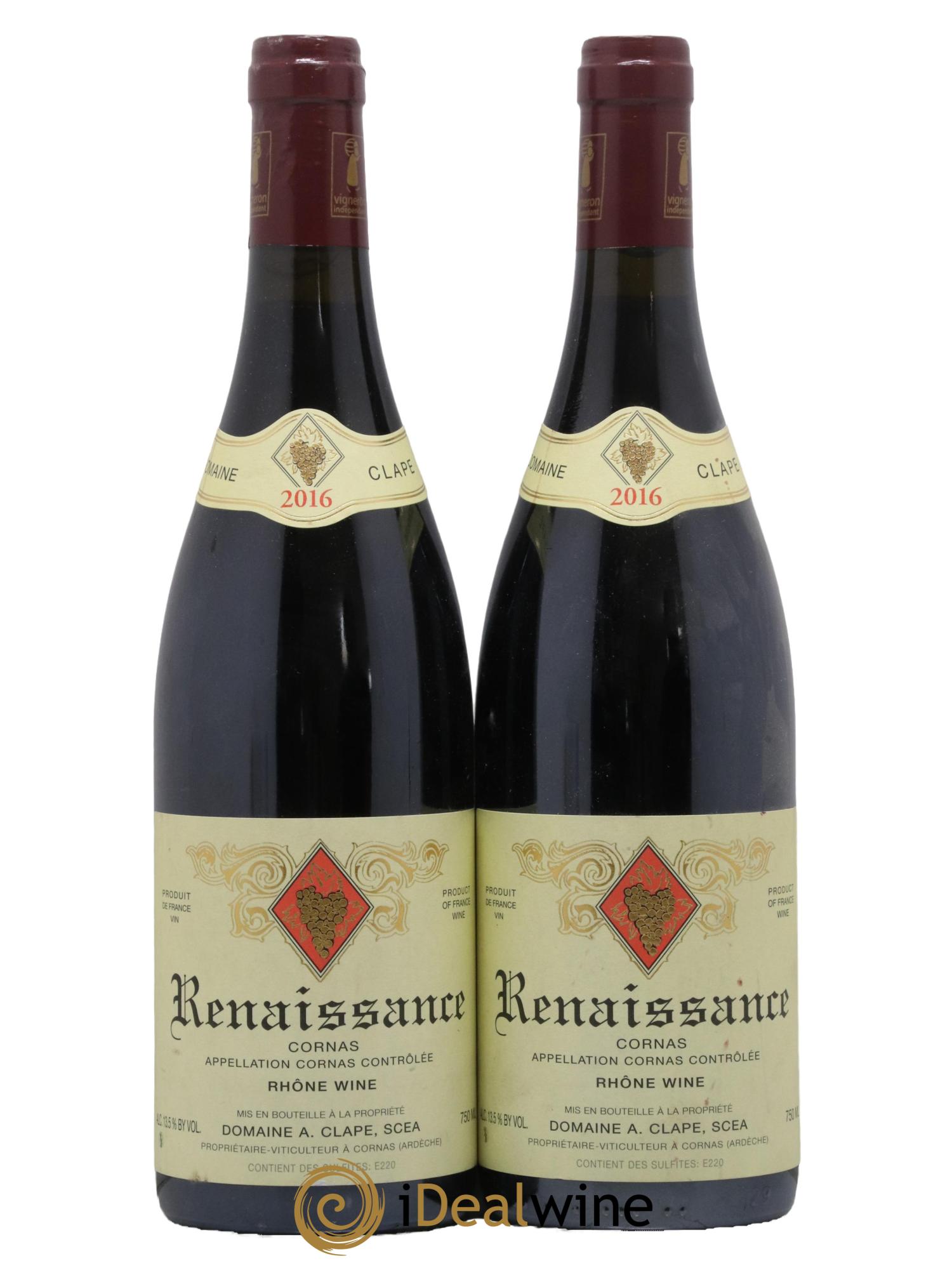 Cornas Renaissance Auguste Clape 2016 - Lotto di 2 bottiglie - 0