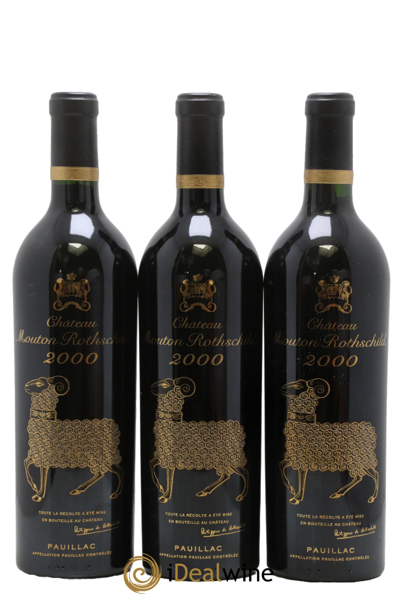 Château Mouton Rothschild 1er Grand Cru Classé 2000 - Posten von 3 Flaschen - 0