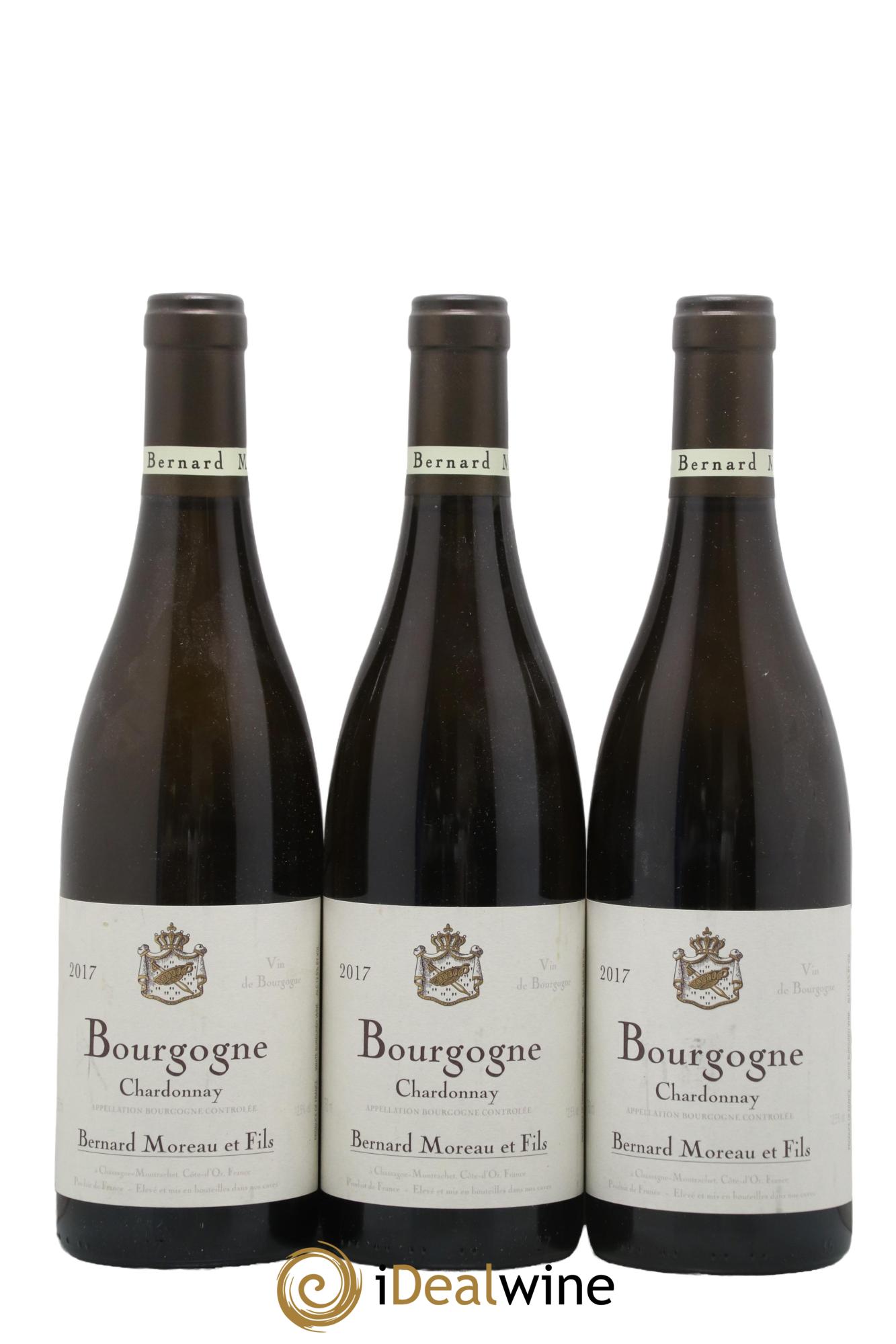 Bourgogne Chardonnay Bernard Moreau et Fils 2017 - Posten von 3 Flaschen - 0