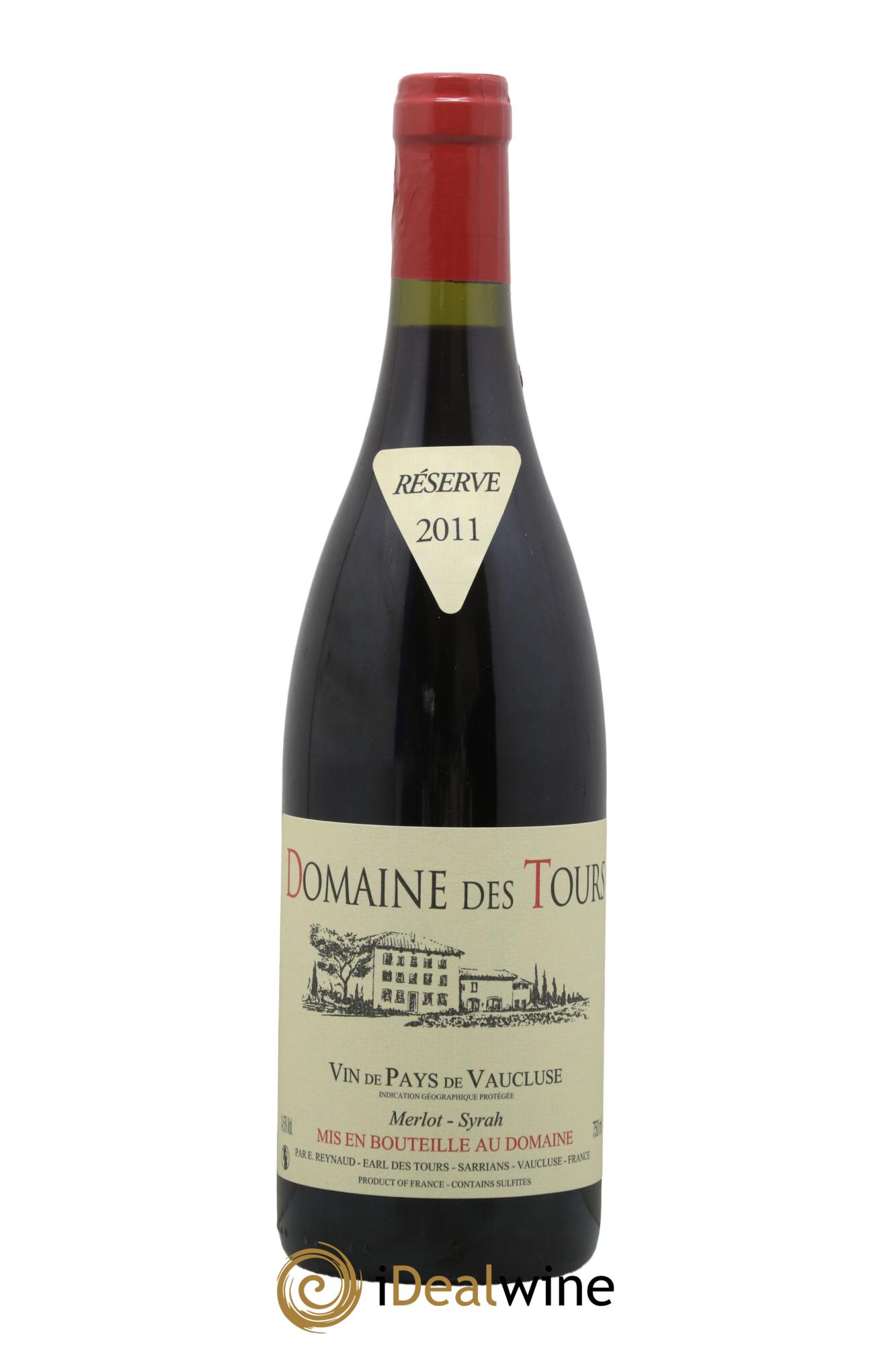 IGP Pays du Vaucluse (Vin de Pays du Vaucluse) Domaine des Tours Merlot-Syrah Emmanuel Reynaud 2011 - Lotto di 1 bottiglia - 0