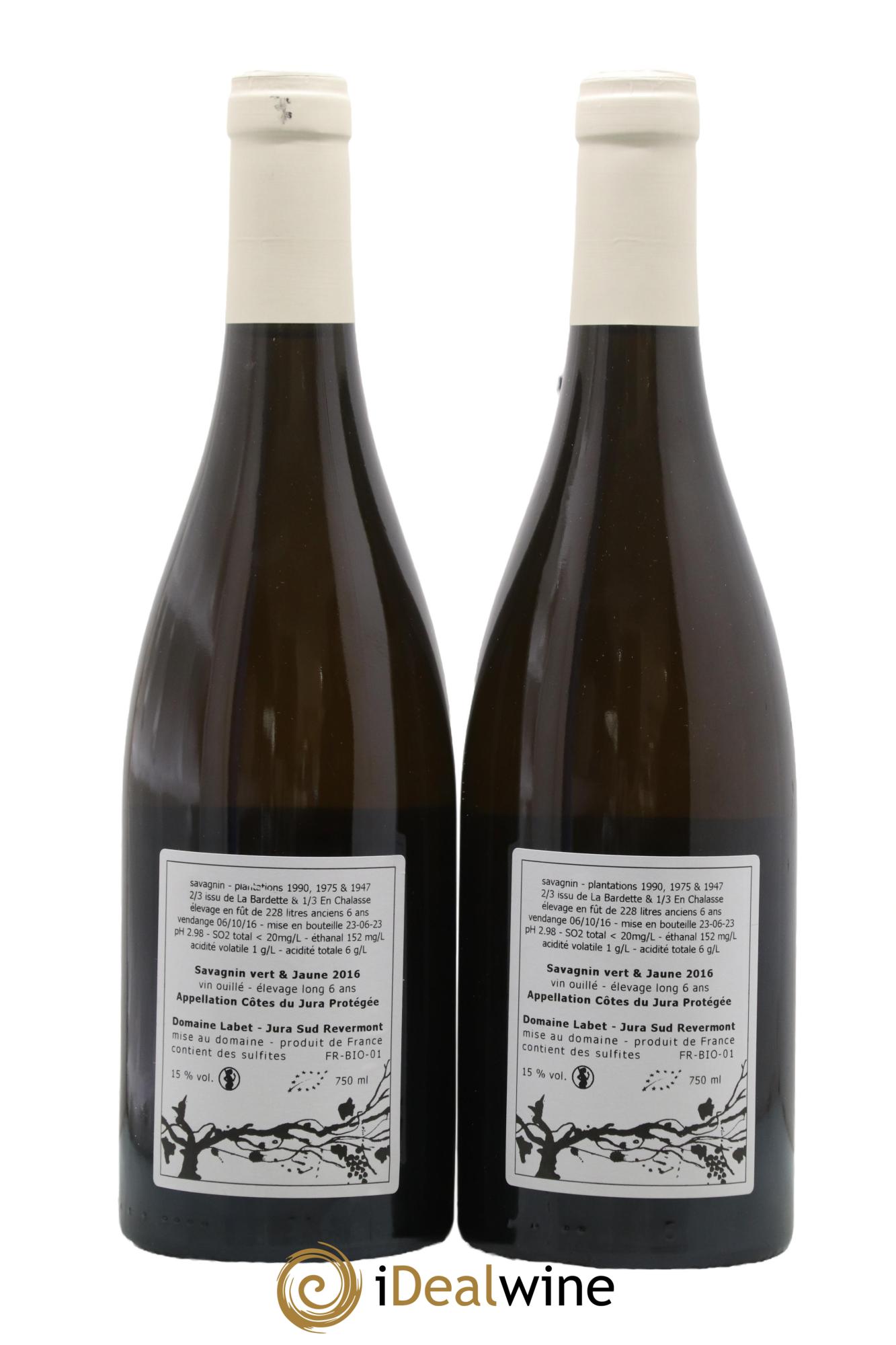 Côtes du Jura Savagnin Long Élevage Domaine Labet 2016 - Posten von 2 Flaschen - 1