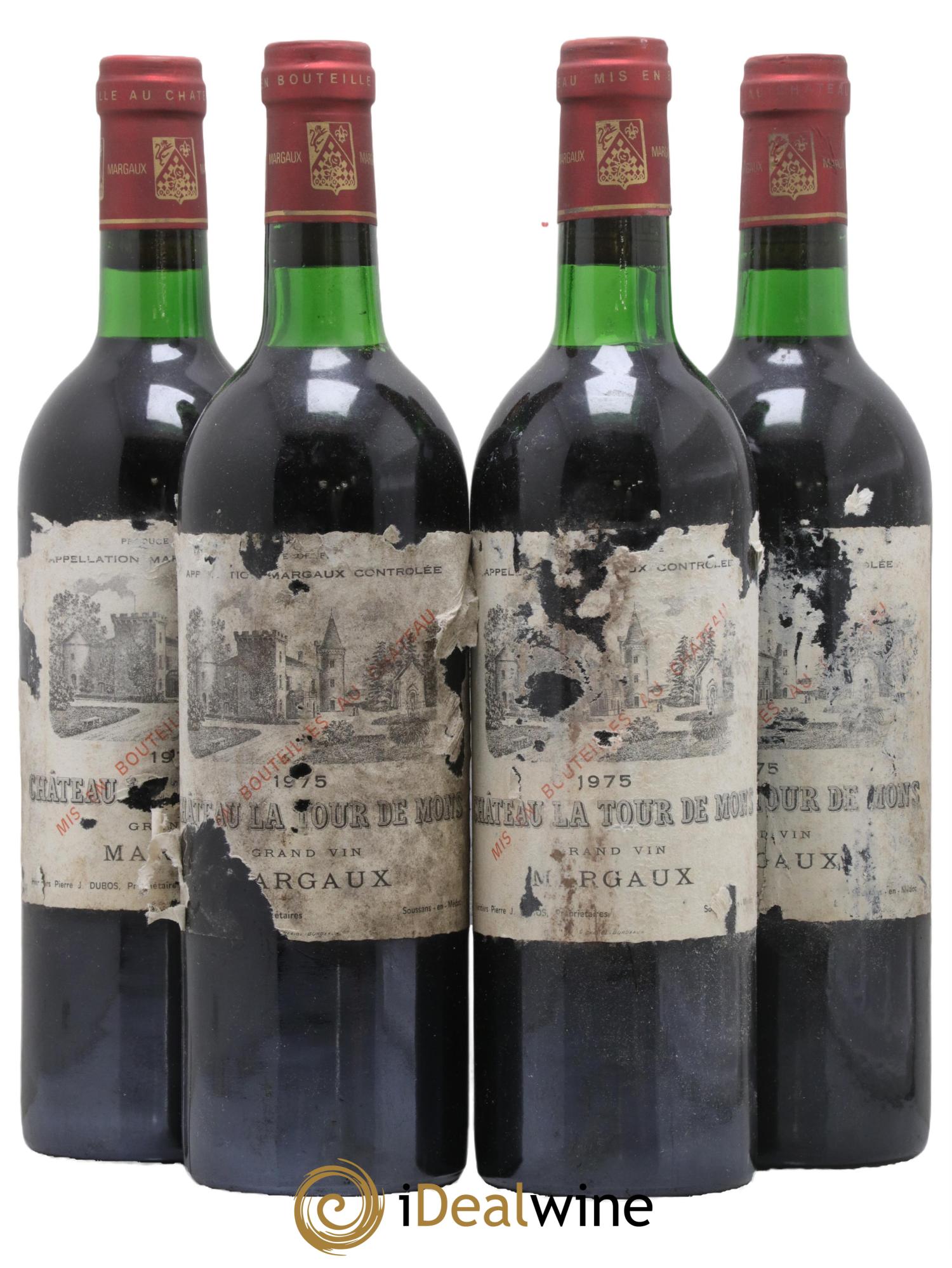 Château la Tour de Mons Cru Bourgeois 1975 - Lotto di 4 bottiglie - 0