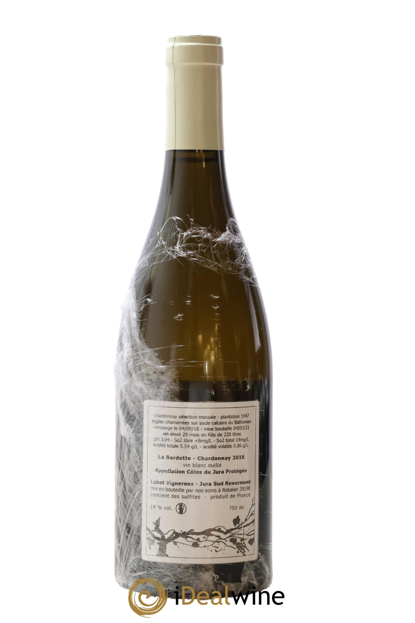 Côtes du Jura Chardonnay La Bardette Romain - Julien  - Charline Labet 2018 - Lot de 1 bouteille - 1