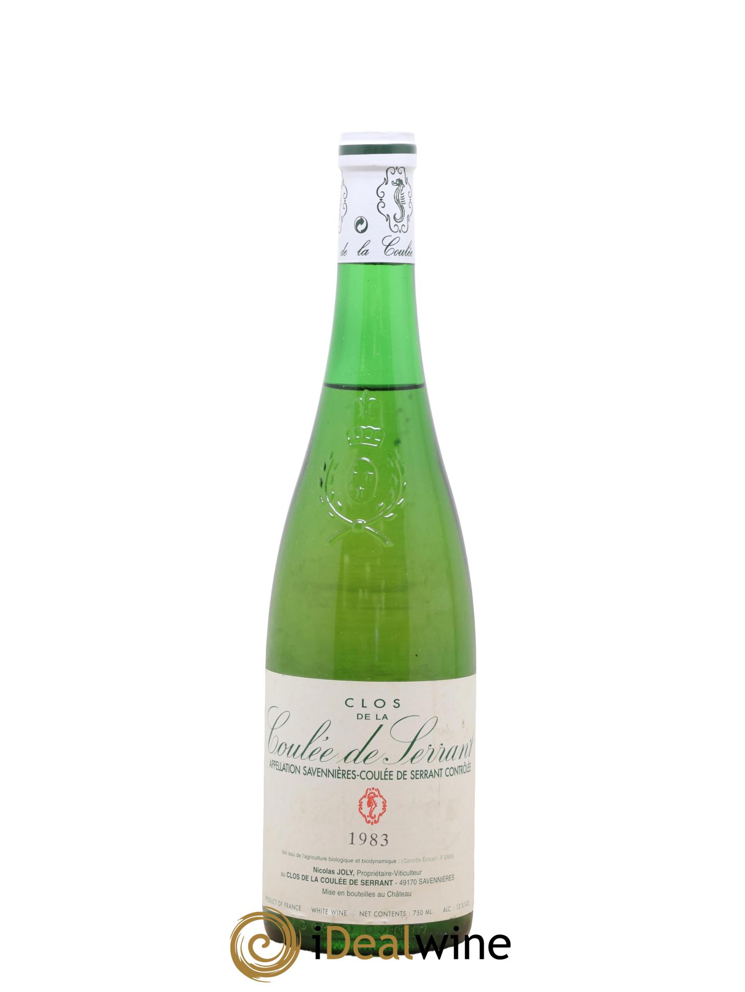 Savennières Clos de la Coulée de Serrant Vignobles de la Coulée de Serrant - Nicolas Joly 1983 - Lot de 1 bouteille - 0