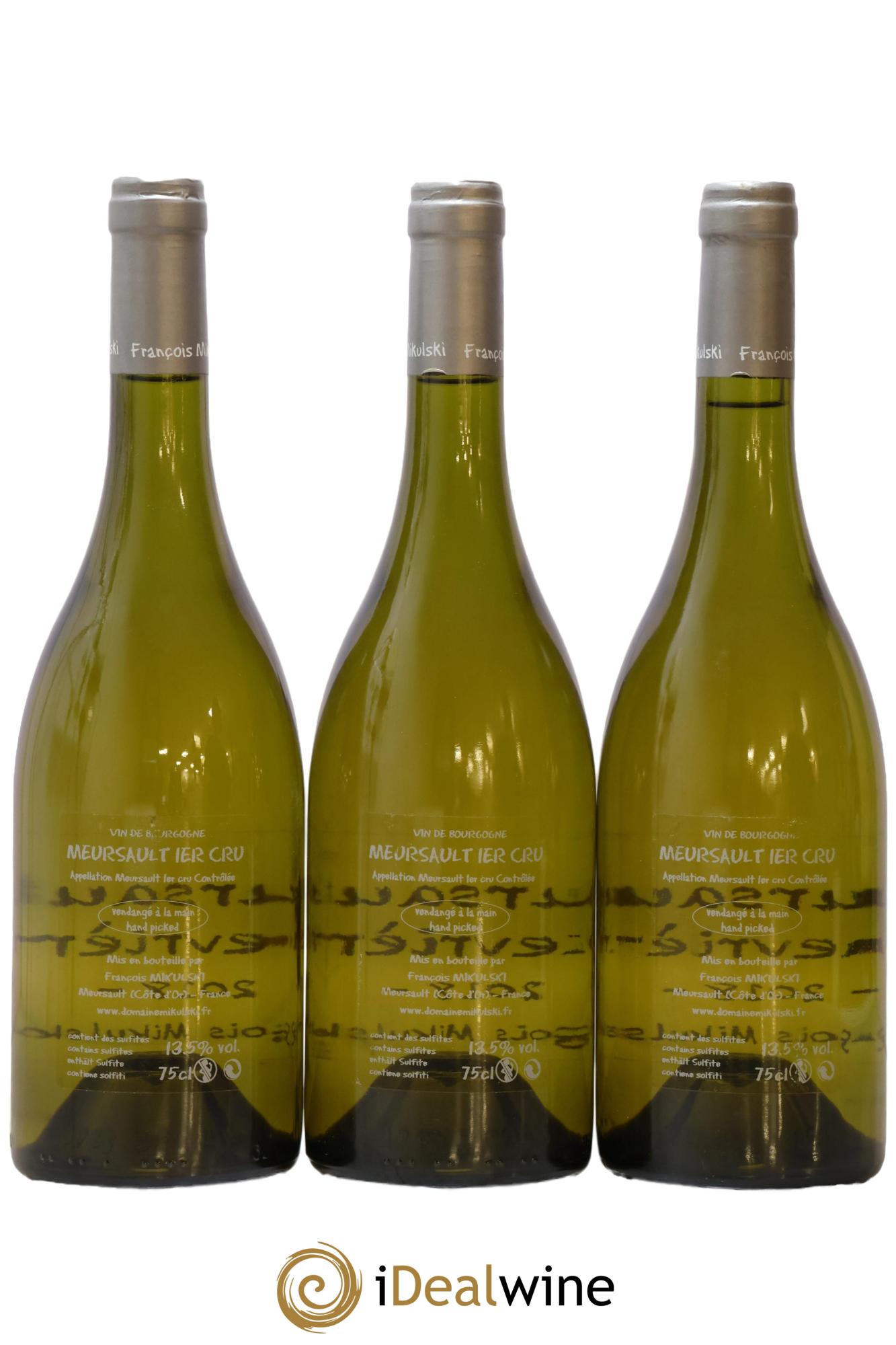 Meursault 1er Cru Les Genevrières François Mikulski 2018 - Lot of 3 bottles - 1