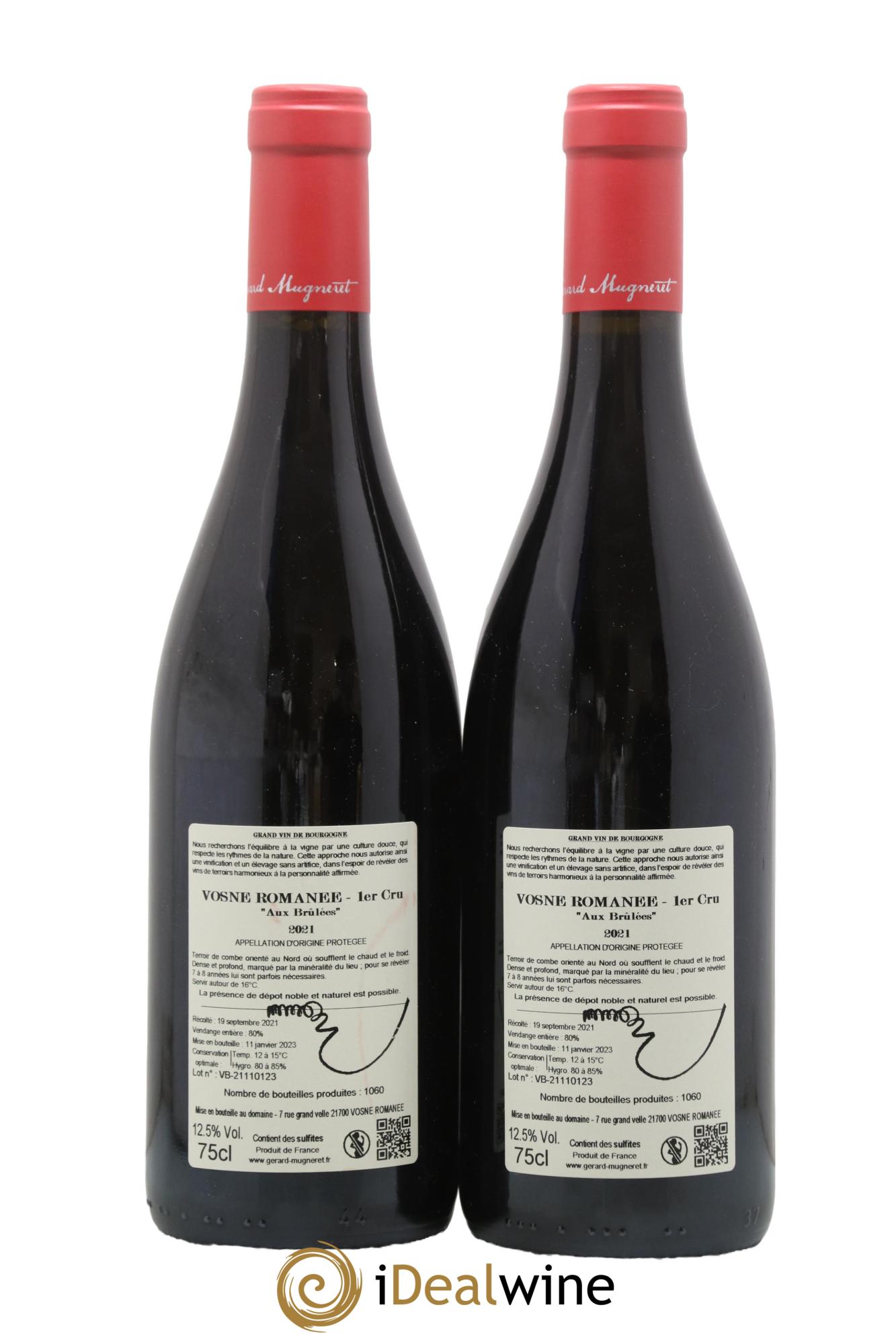 Vosne-Romanée 1er Cru Les Brulées Gérard Mugneret 2021 - Lotto di 2 bottiglie - 1