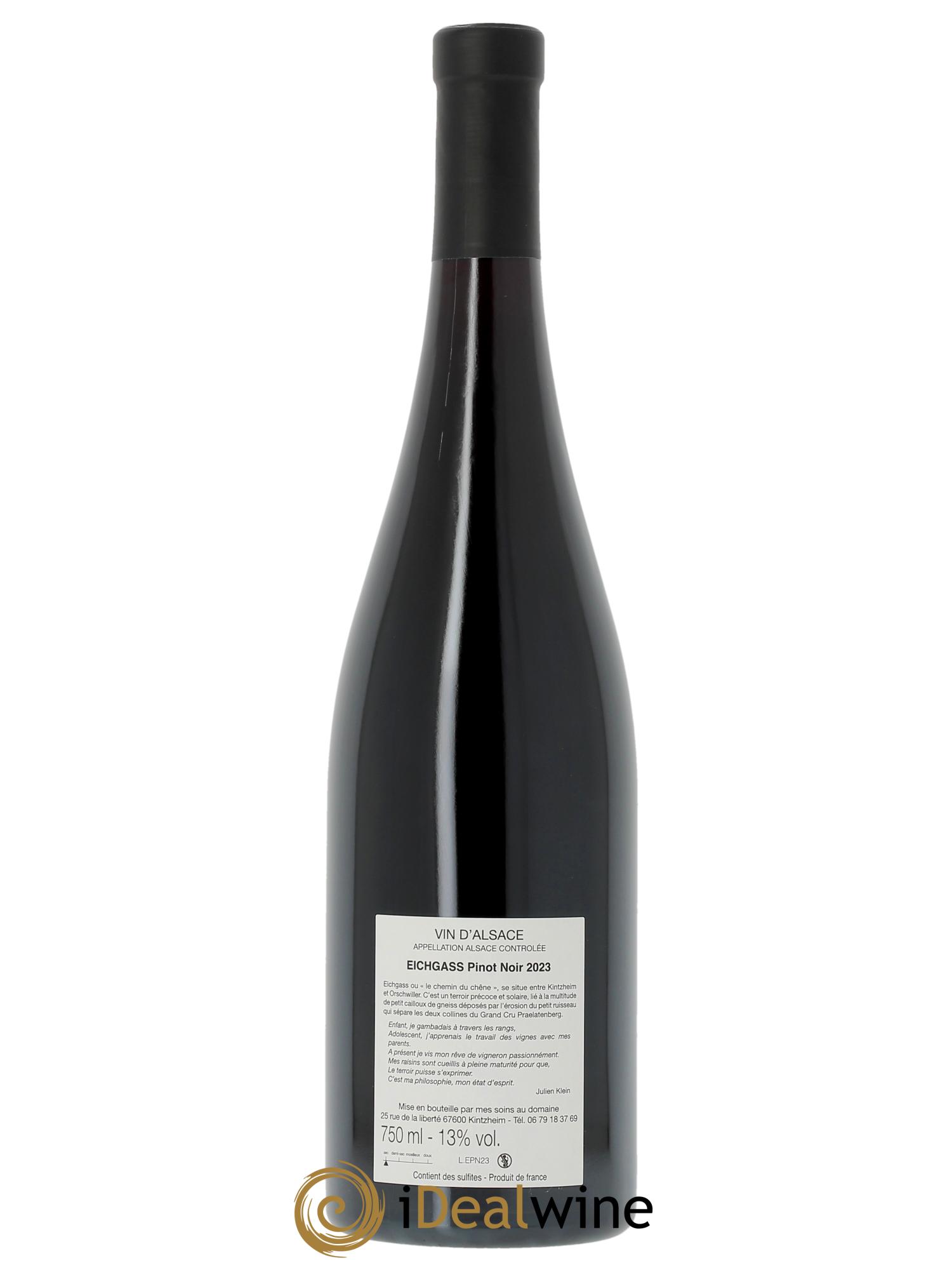 Alsace Pinot noir Eichgass Julien Klein 2023 - Lot de 1 bouteille - 2