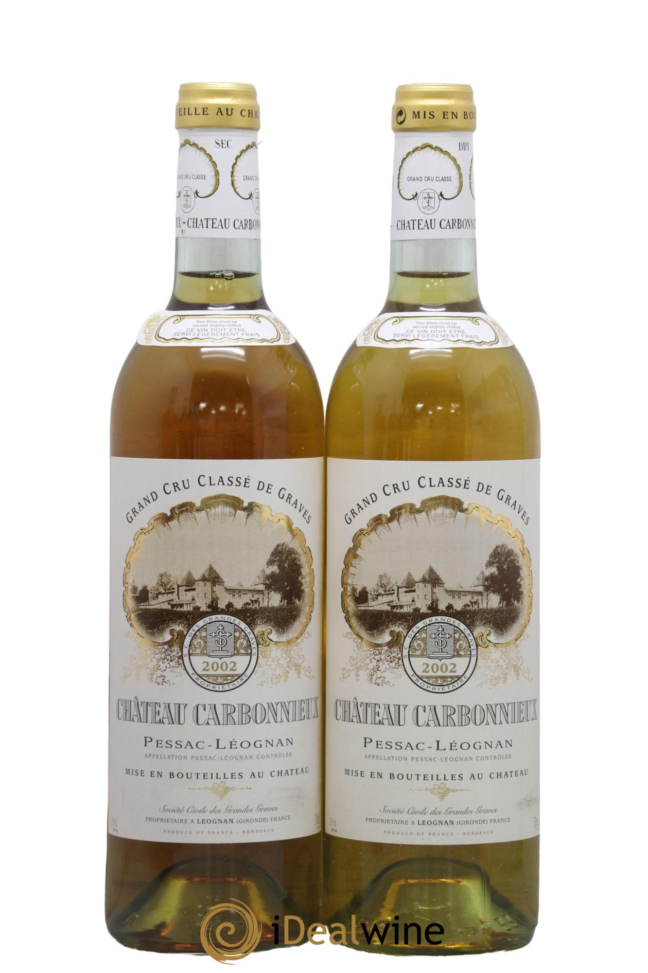 Château Carbonnieux Cru Classé de Graves 2002 - Lot de 2 bouteilles - 0