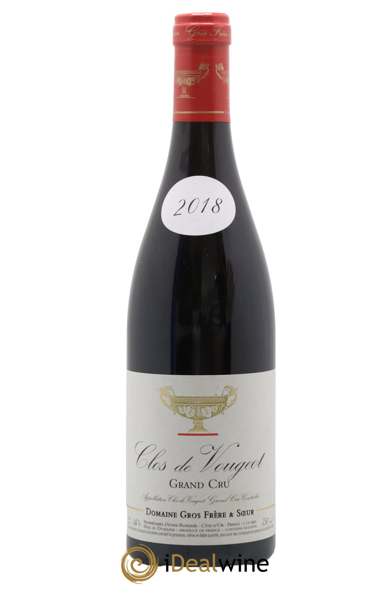 Clos de Vougeot Grand Cru Gros Frère & Soeur 2018 - Lot de 1 bouteille - 0
