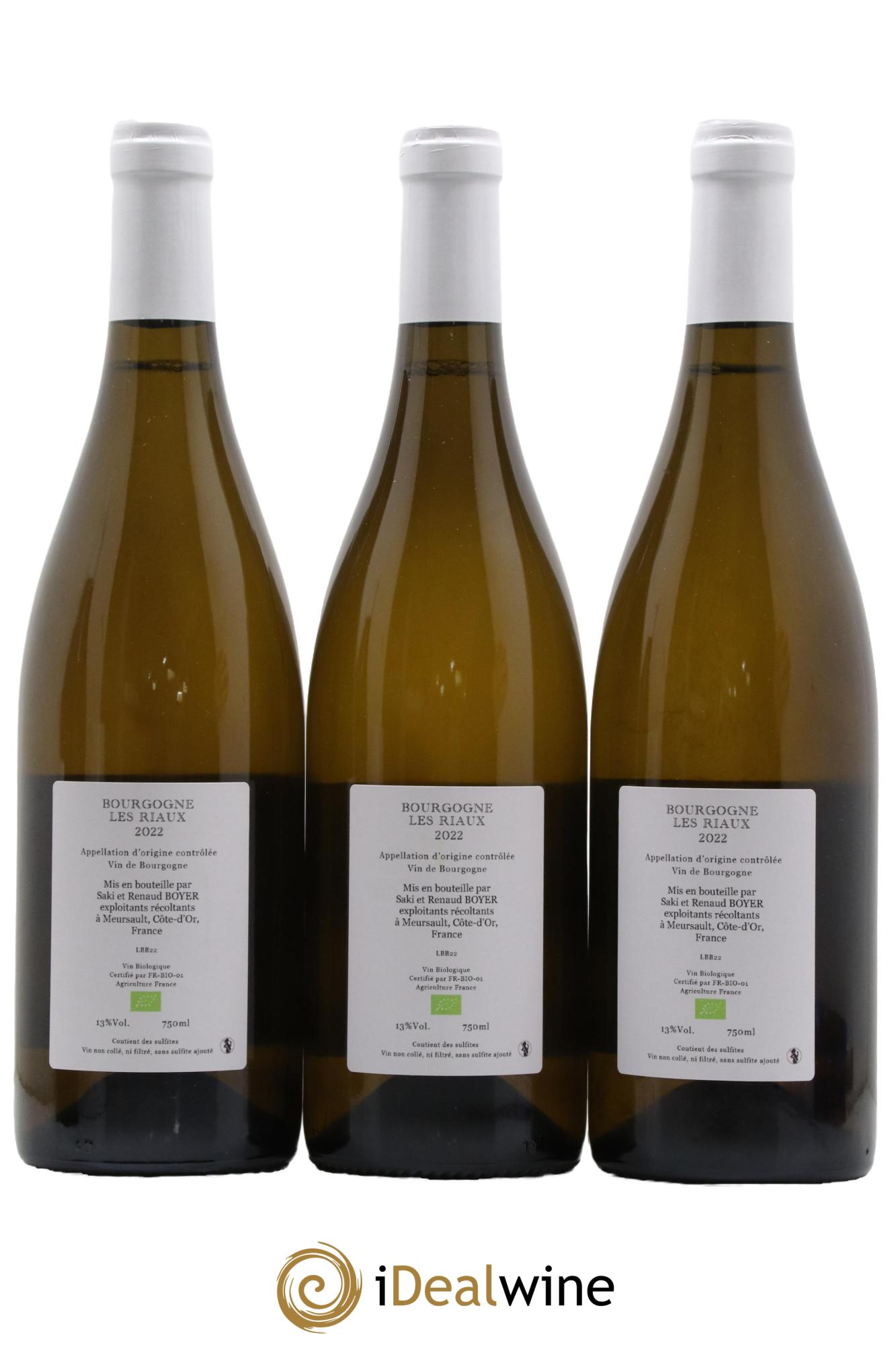 Bourgogne Les Riaux Renaud Boyer 2022 - Lot of 3 bottles - 1