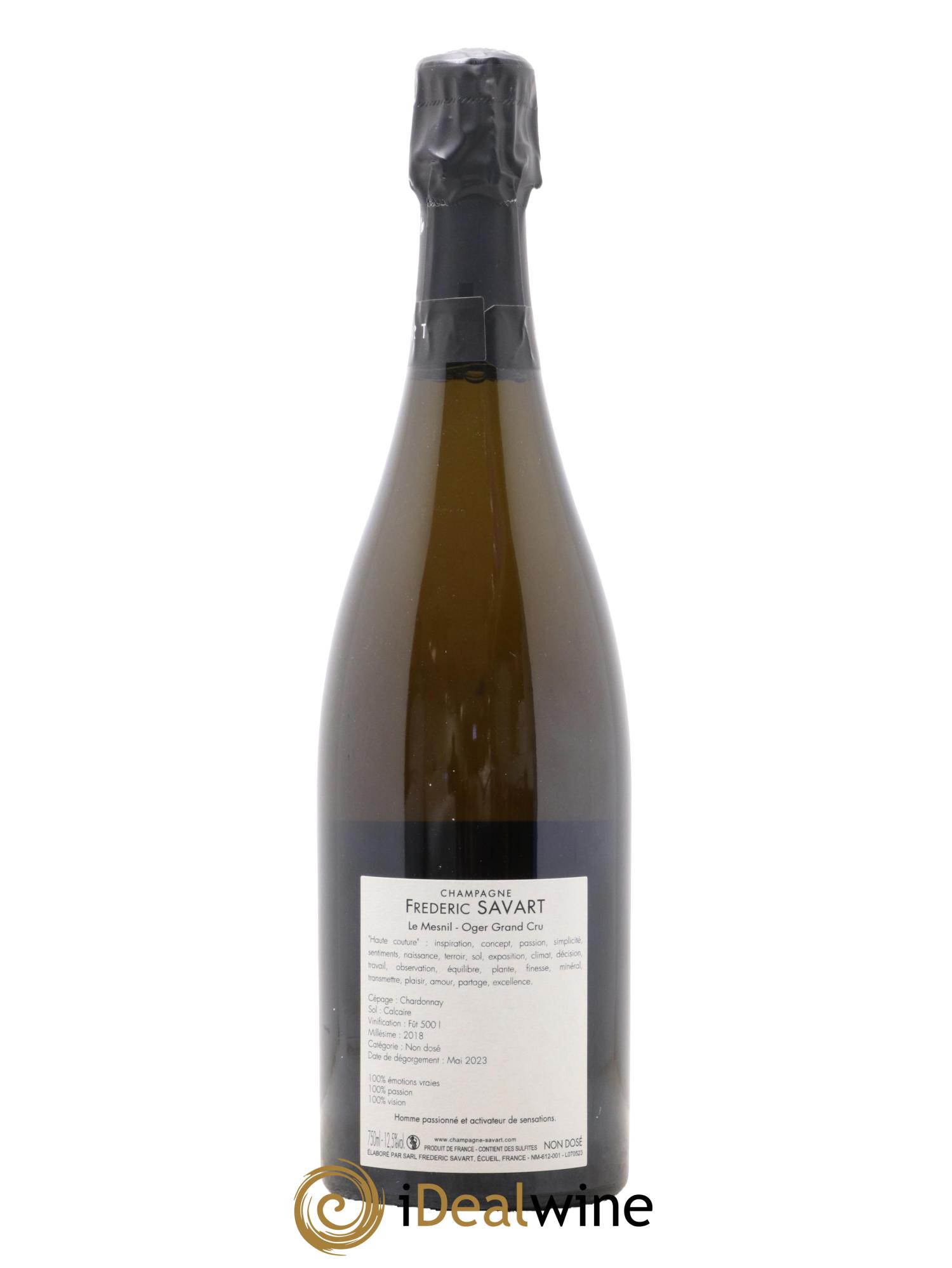 Haute Couture Le Mesnil sur Oger Extra-Brut Savart 2018 - Lot de 1 bouteille - 1