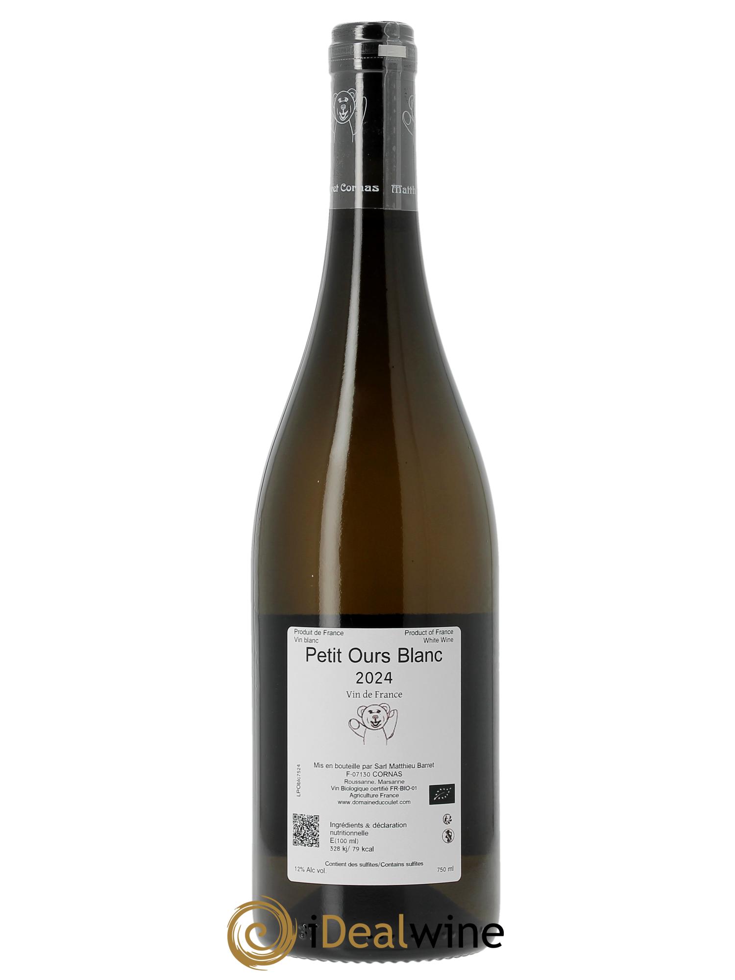 Vin de France Petit Ours blanc Coulet (Domaine du) - Matthieu Barret  2024 - Posten von 1 Flasche - 1
