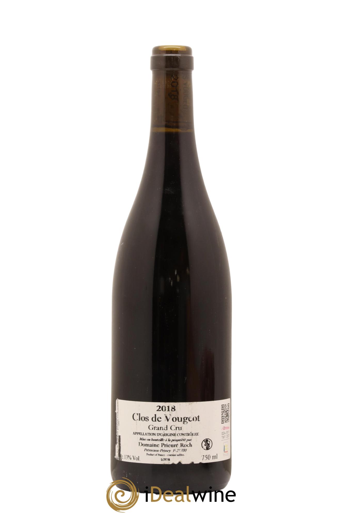 Clos de Vougeot Grand Cru Prieuré Roch 2018 - Lot de 1 bouteille - 1