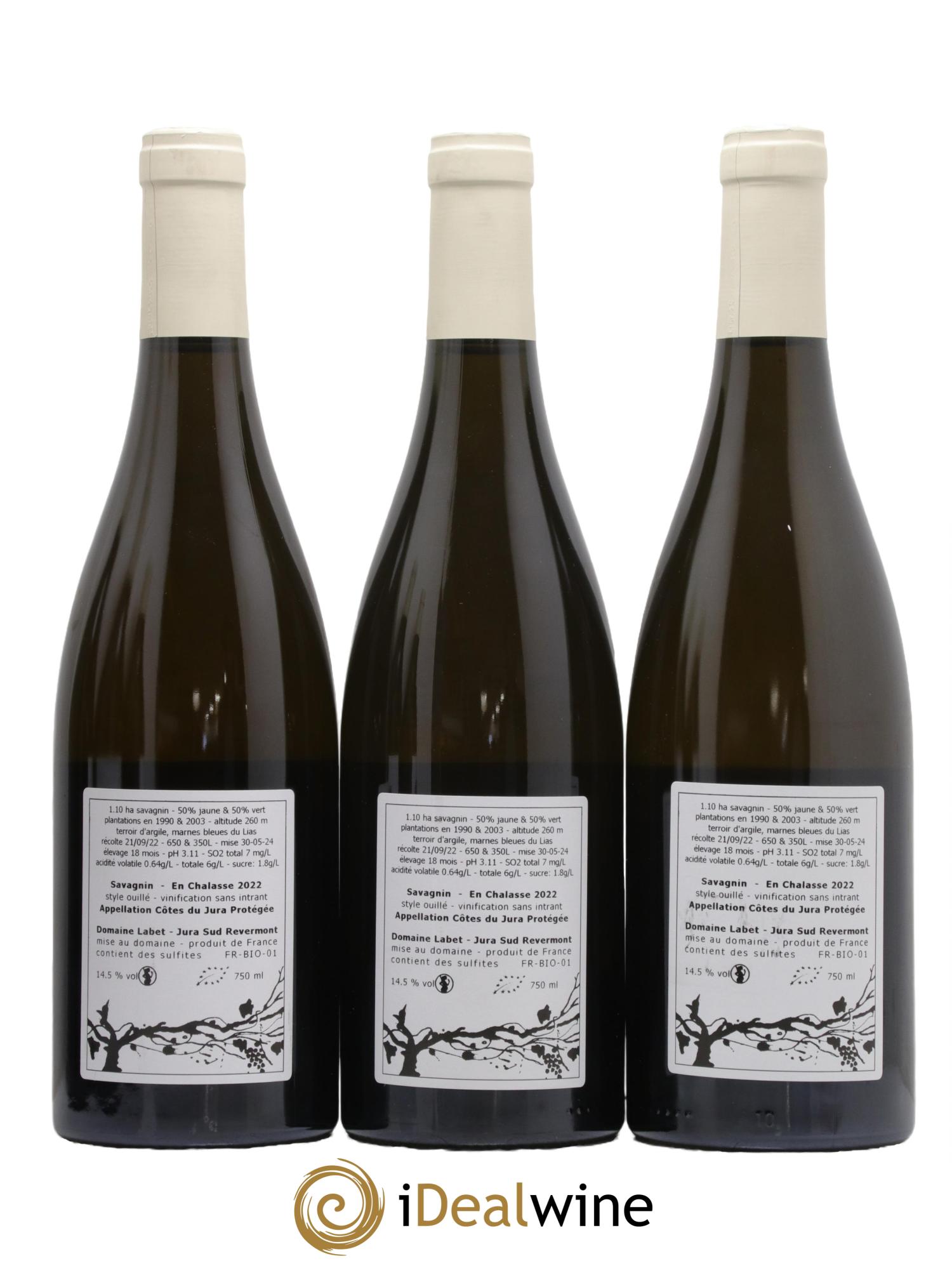 Côtes du Jura Fleur de Savagnin En Chalasse Romain - Julien - Charline Labet 2022 - Lot de 3 bouteilles - 1