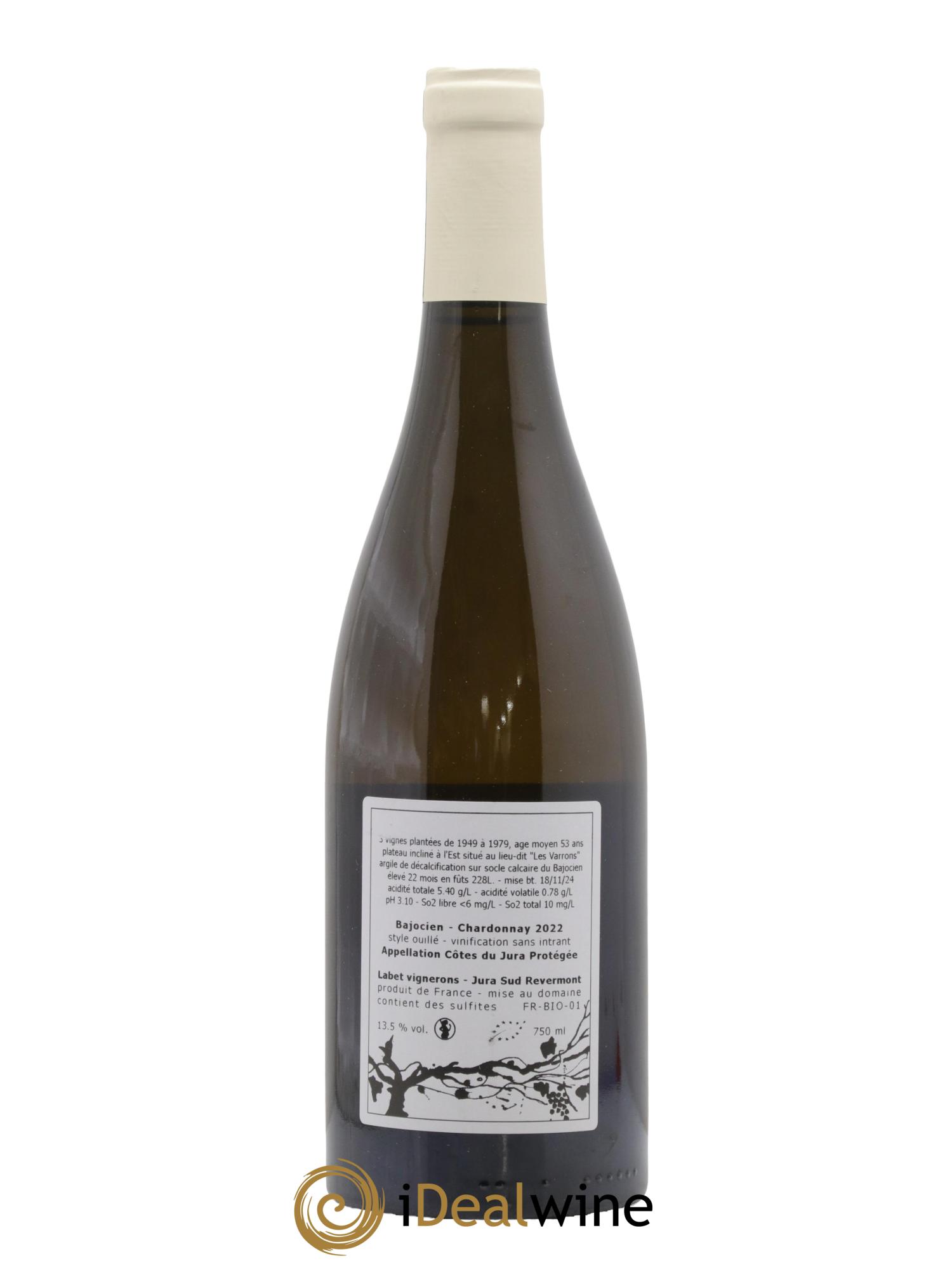 Côtes du Jura Chardonnay Bajocien Romain - Julien - Charline Labet 2022 - Lot de 1 bouteille - 1