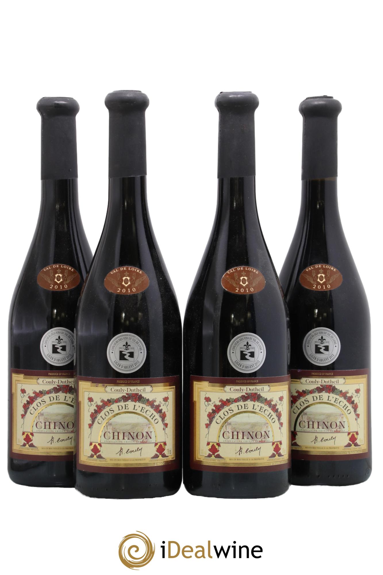Chinon Clos de l'Echo Couly-Dutheil 2010 - Posten von 4 Flaschen - 0