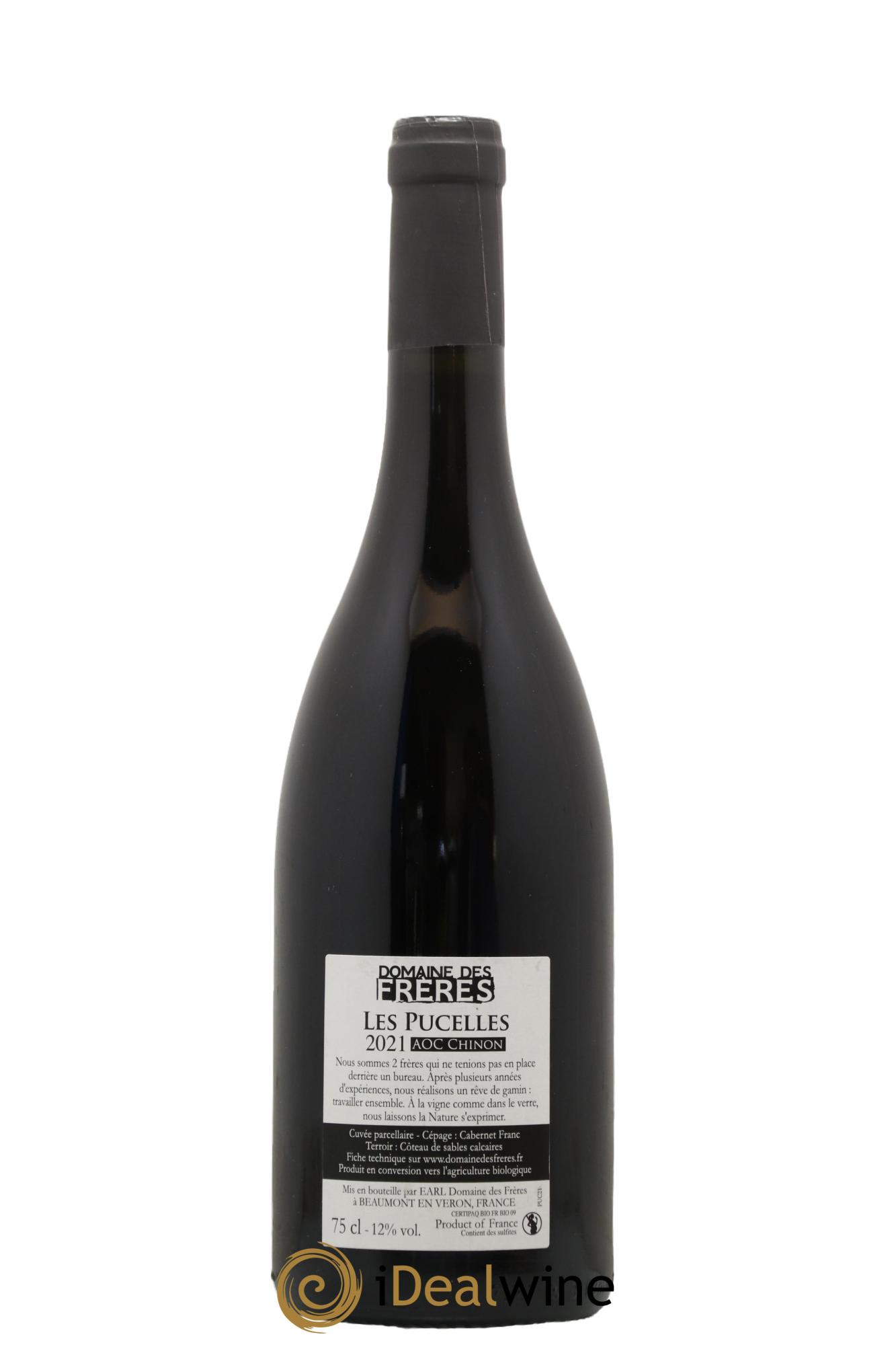 Chinon Les Pucelles Domaine Des Freres 2021 - Lot de 1 bouteille - 1