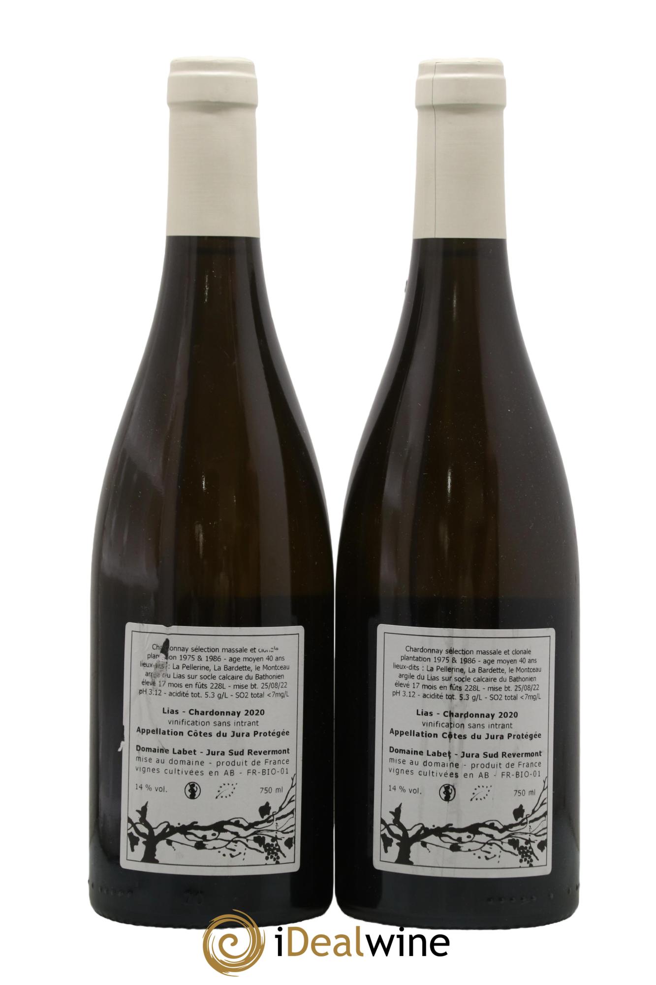 Côtes du Jura Chardonnay Lias Romain - Julien  - Charline Labet 2020 - Lot of 2 bottles - 1