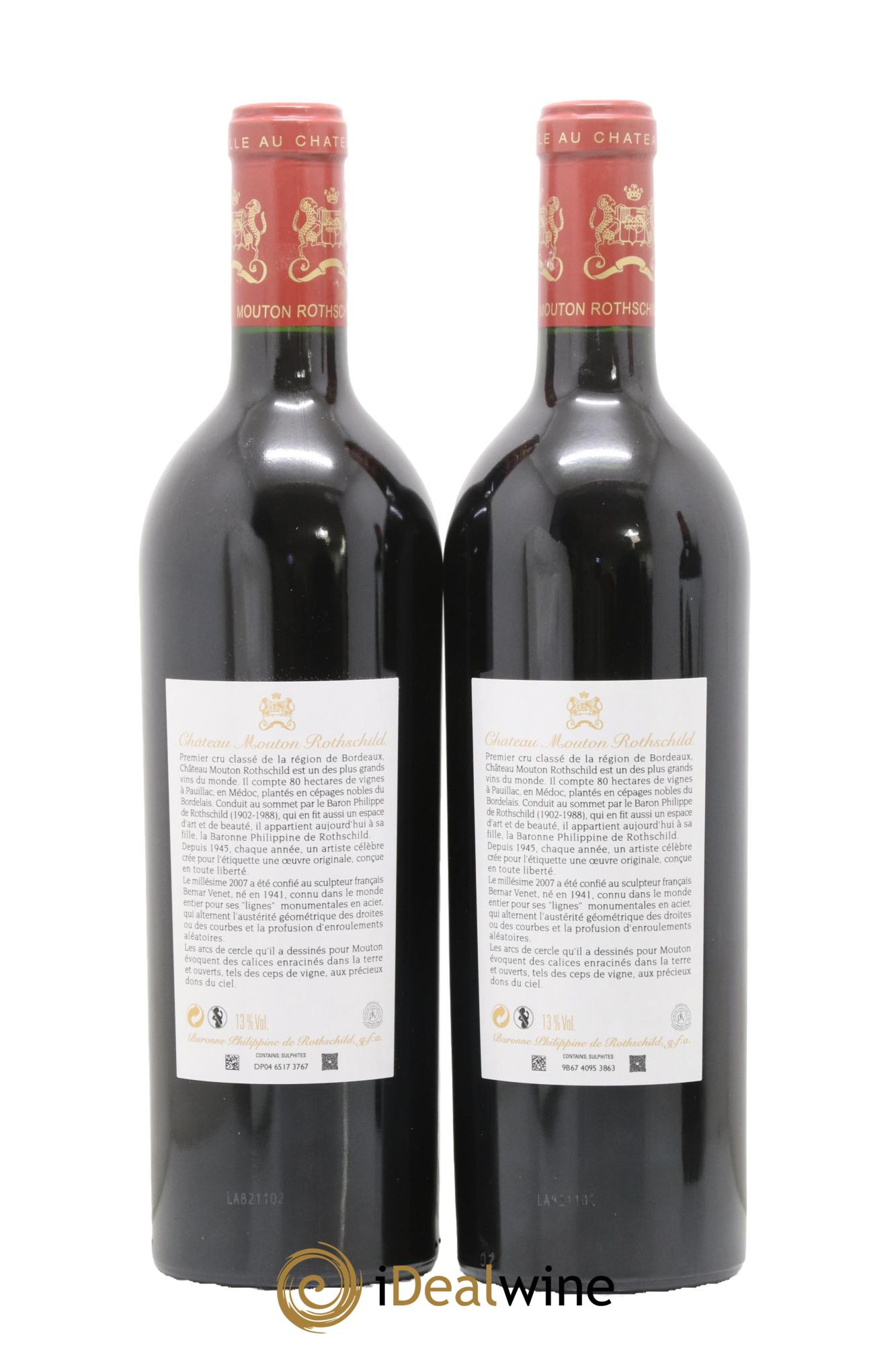 Château Mouton Rothschild 1er Grand Cru Classé 2007 - Lot of 2 bottles - 1
