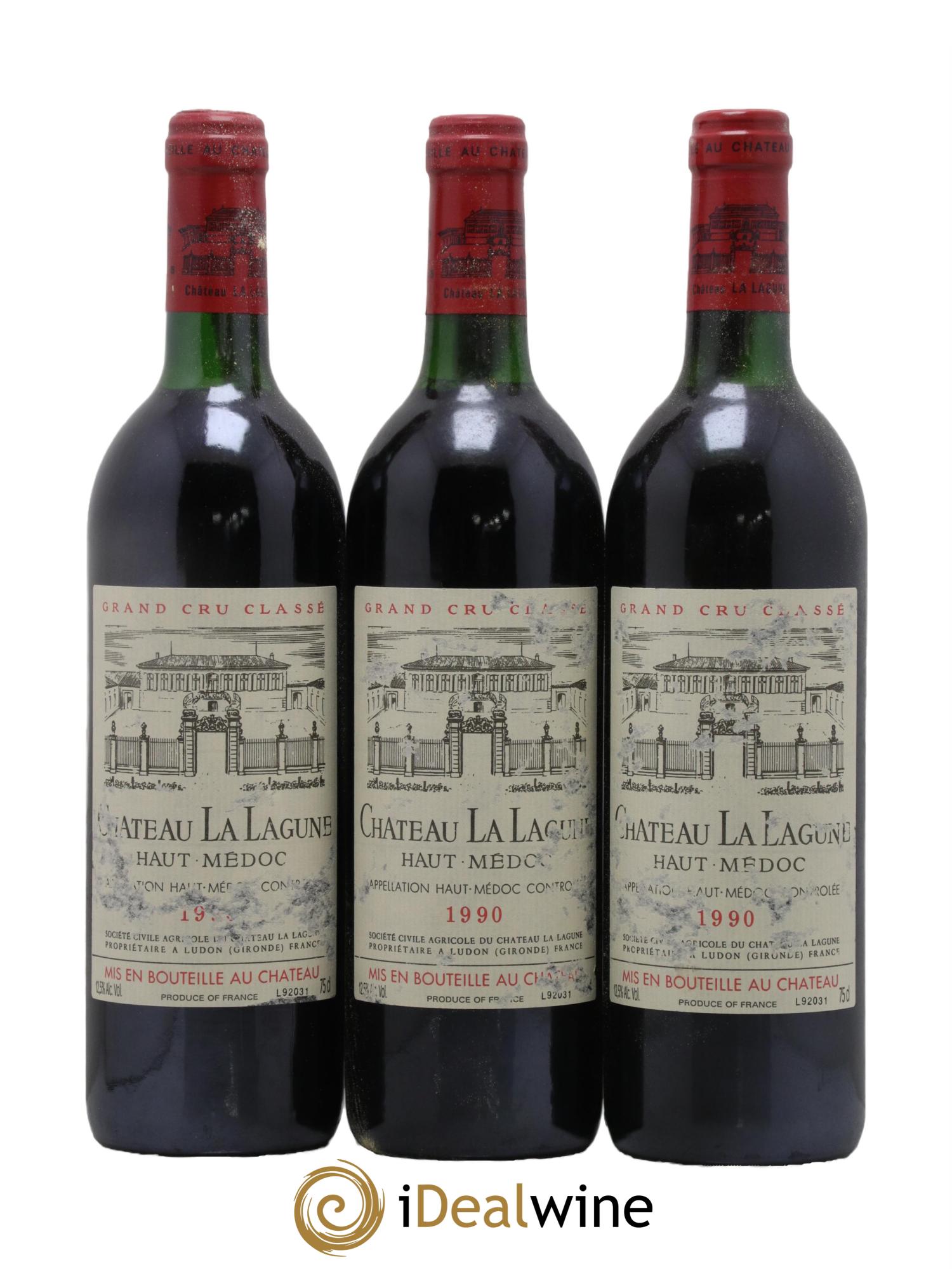 Château la Lagune 3ème Grand Cru Classé 1990 - Lot de 3 bouteilles - 0