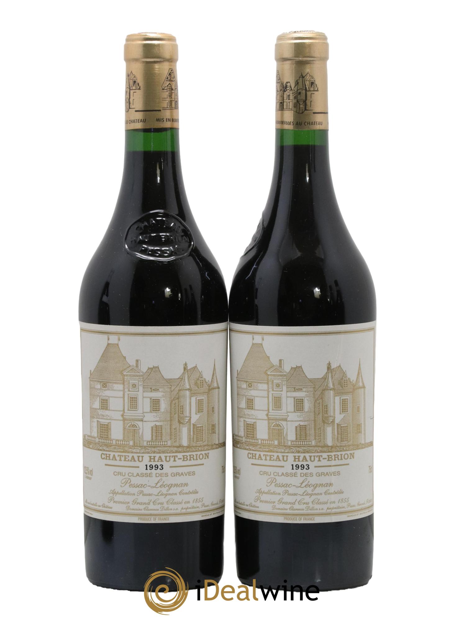 Château Haut Brion 1er Grand Cru Classé 1993 - Lot de 2 bouteilles - 0