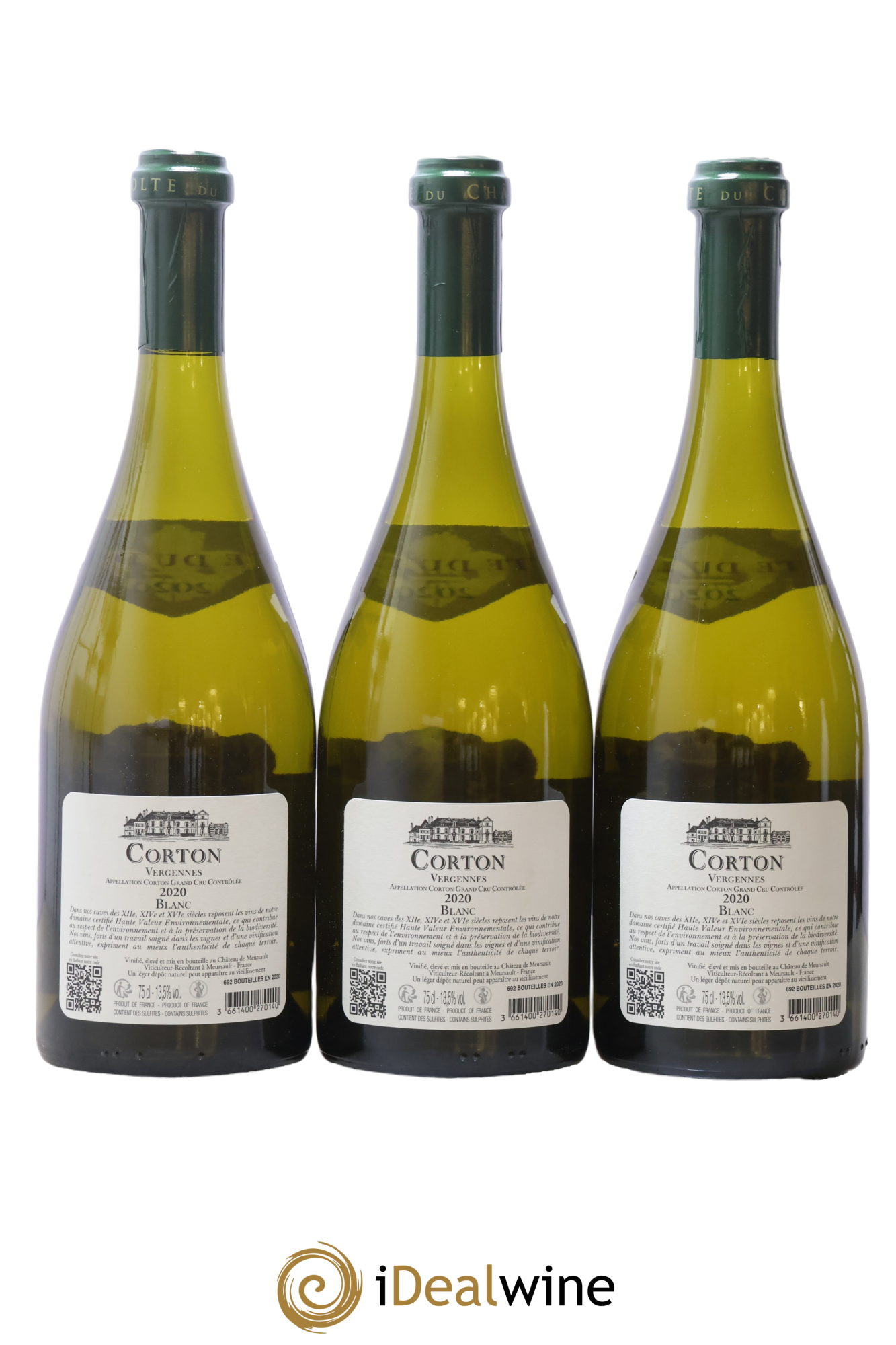 Corton-Vergennes Grand Cru Château de Meursault 2020 - Lot de 3 bouteilles - 1