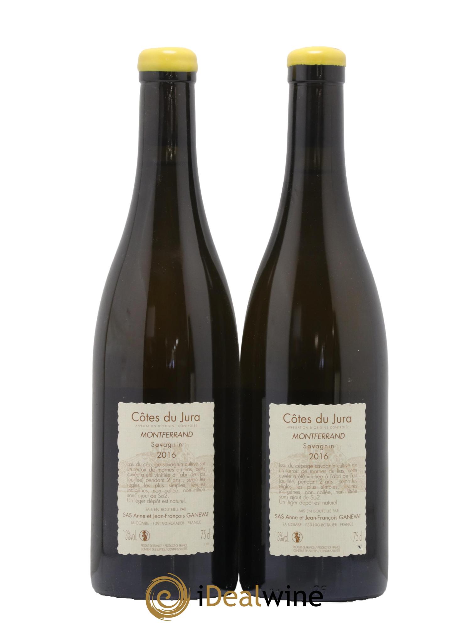 Côtes du Jura Montferrand savagnin Anne et Jean François Ganevat 2016 - Lot de 2 bouteilles - 1