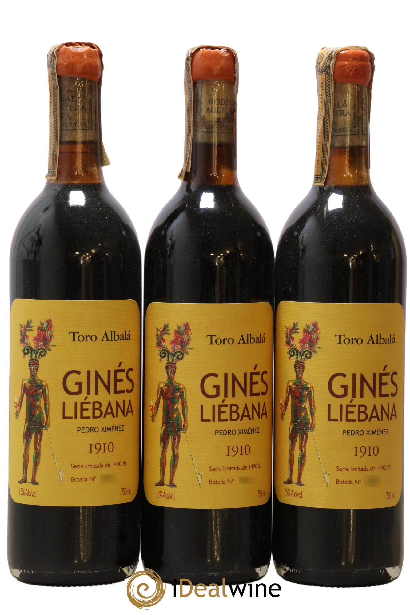 Montilla Moriles Ginés Liébana Px Toro Albala 1910 - Lot de 3 bouteilles - 0