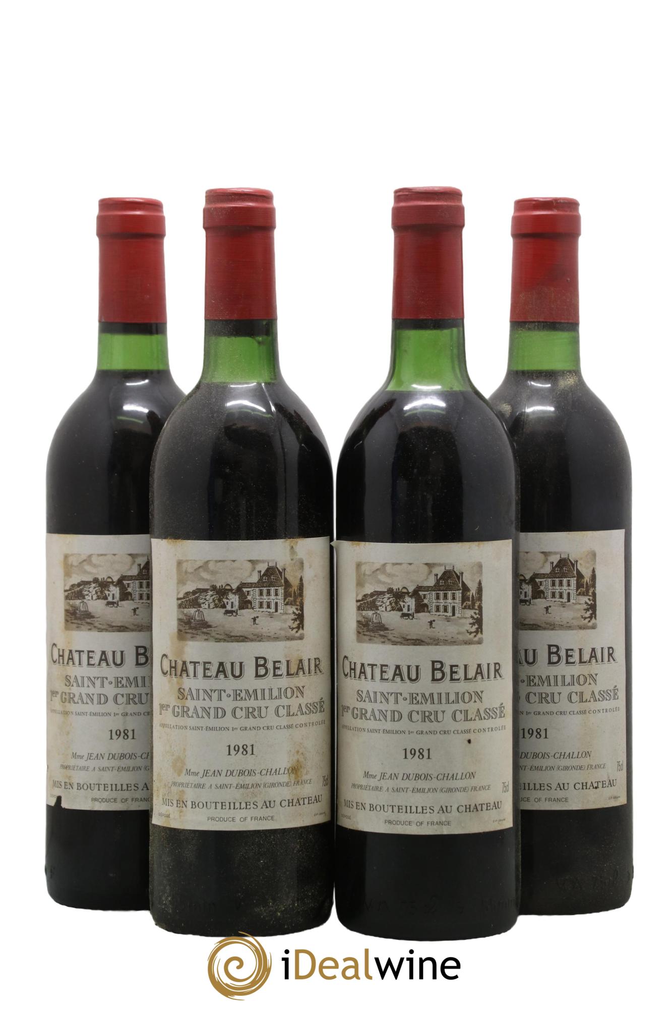 Château Belair (Belair-Monange) 1er Grand Cru Classé B 1981 - Lot de 4 bouteilles - 0