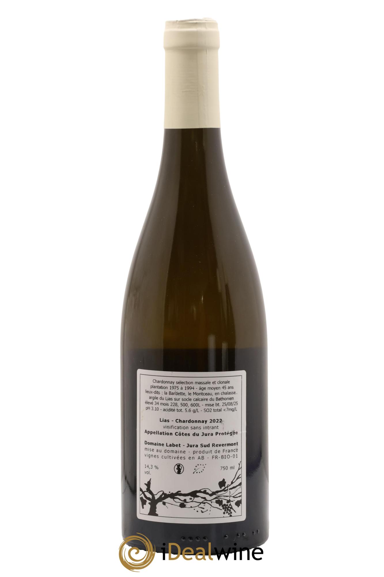 Côtes du Jura Chardonnay Lias Romain - Julien - Charline Labet 2022 - Lotto di 1 bottiglia - 1