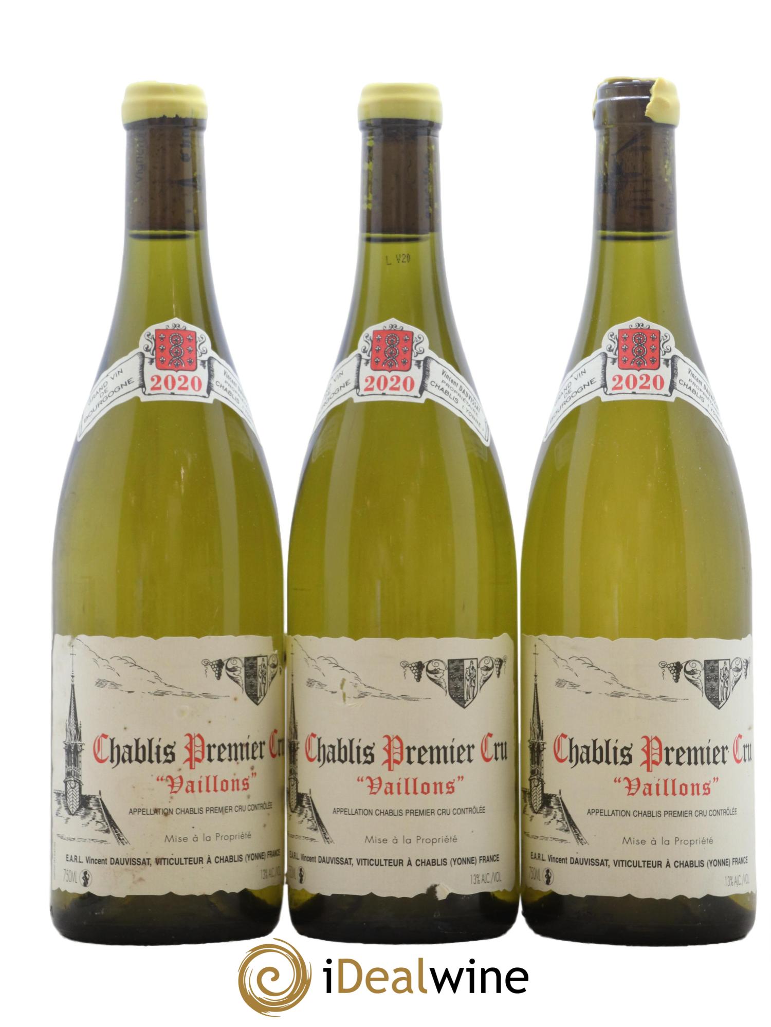 Chablis 1er Cru Vaillons Vincent Dauvissat (Domaine) 2020 - Lot de 3 bouteilles - 0