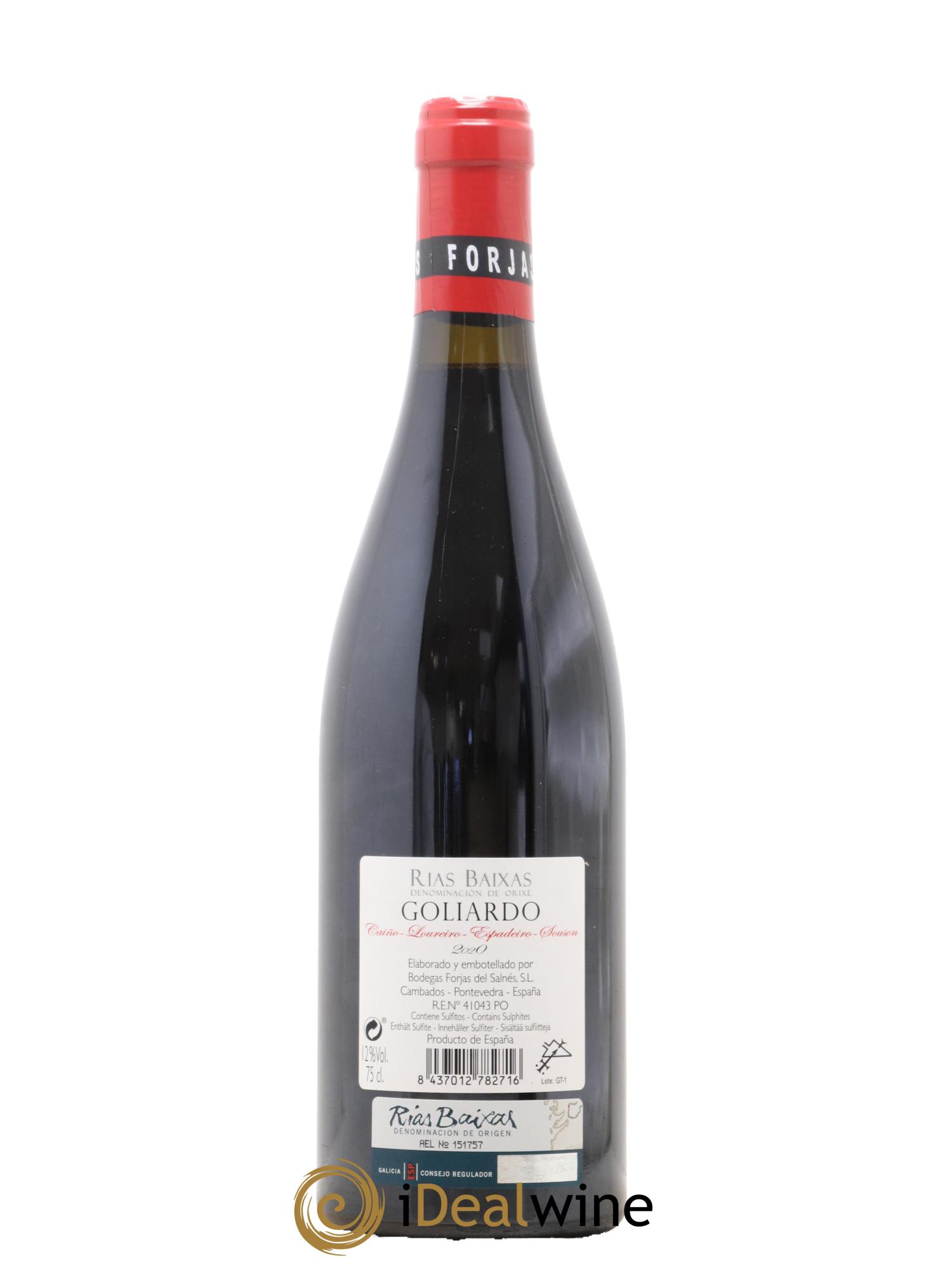 Espagne Goliardo Tintos de mar Rias Baixas Forjas Del Salnés 2020 - Lot de 1 bouteille - 1