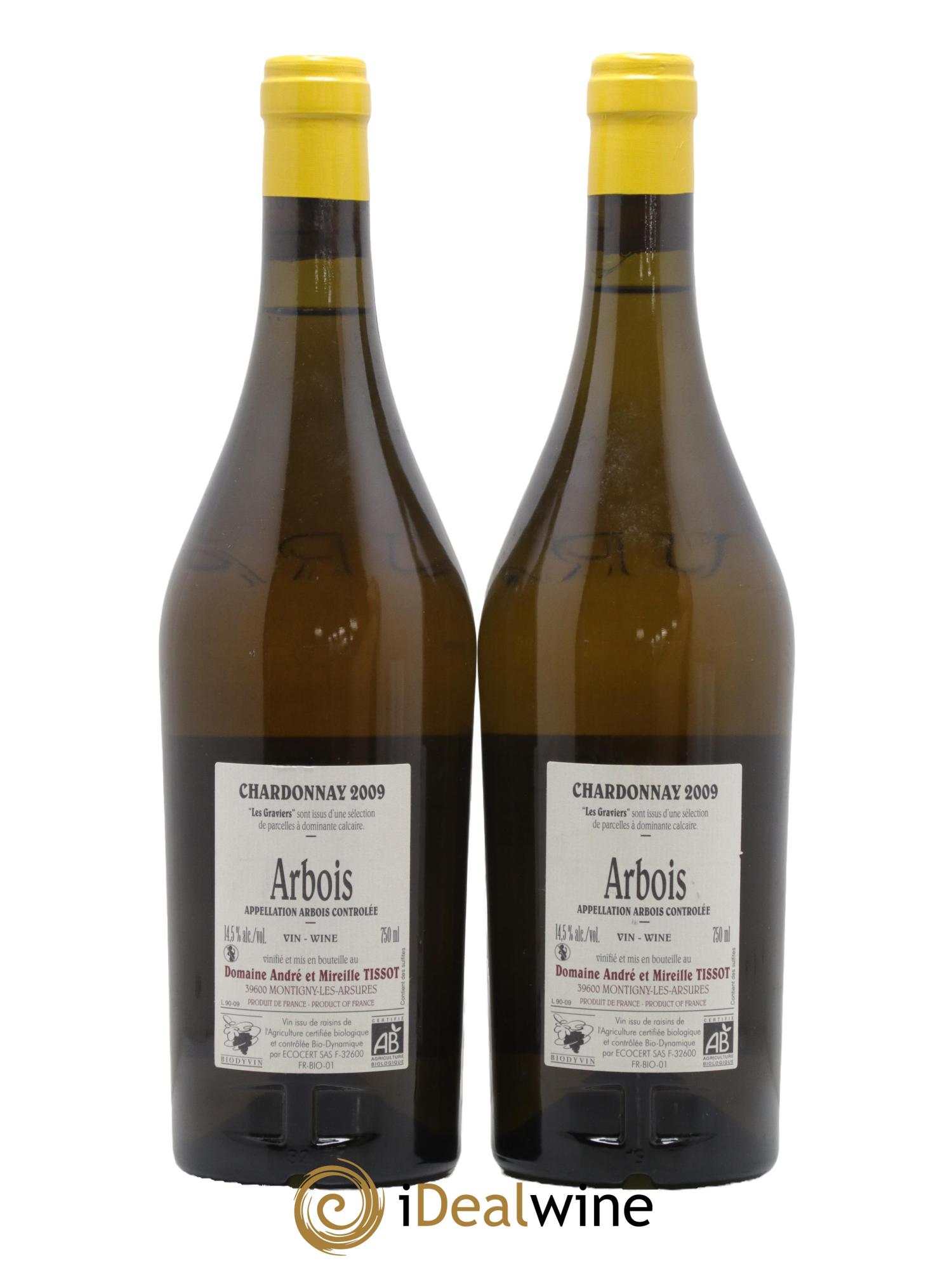 Arbois Chardonnay Les Graviers Bénédicte et Stéphane Tissot 2009 - Lot de 2 bouteilles - 1