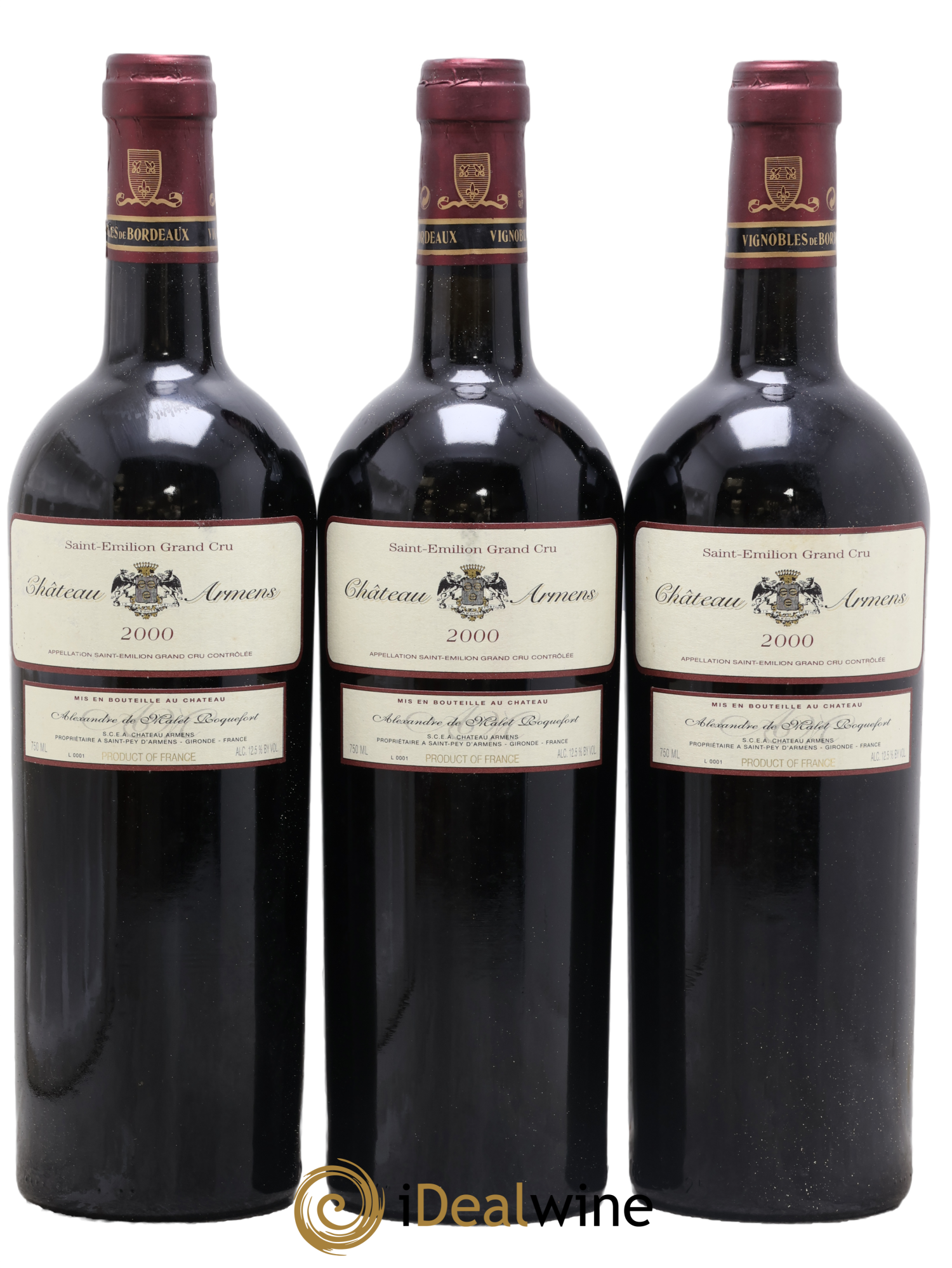 Château Armens Grand Cru 2000 - Lot of 3 bottles - 0