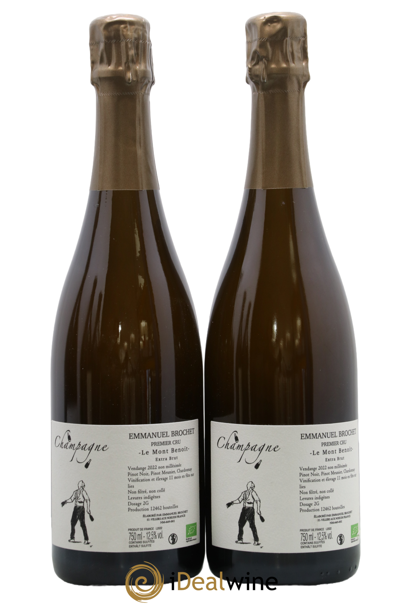 Le Mont Benoit Extra-Brut Emmanuel Brochet - Lot of 2 bottles - 0