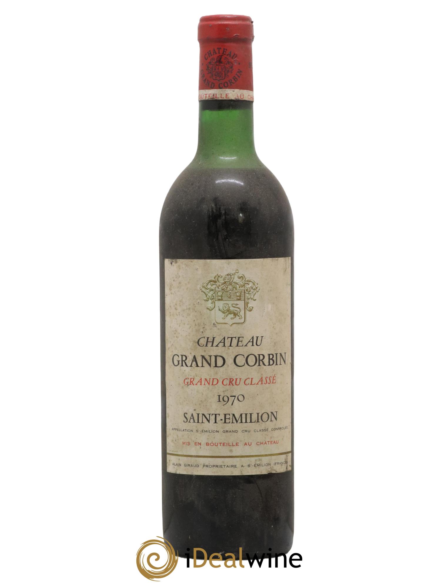 Château Grand Corbin Grand Cru Classé 1970 - Posten von 1 Flasche - 0