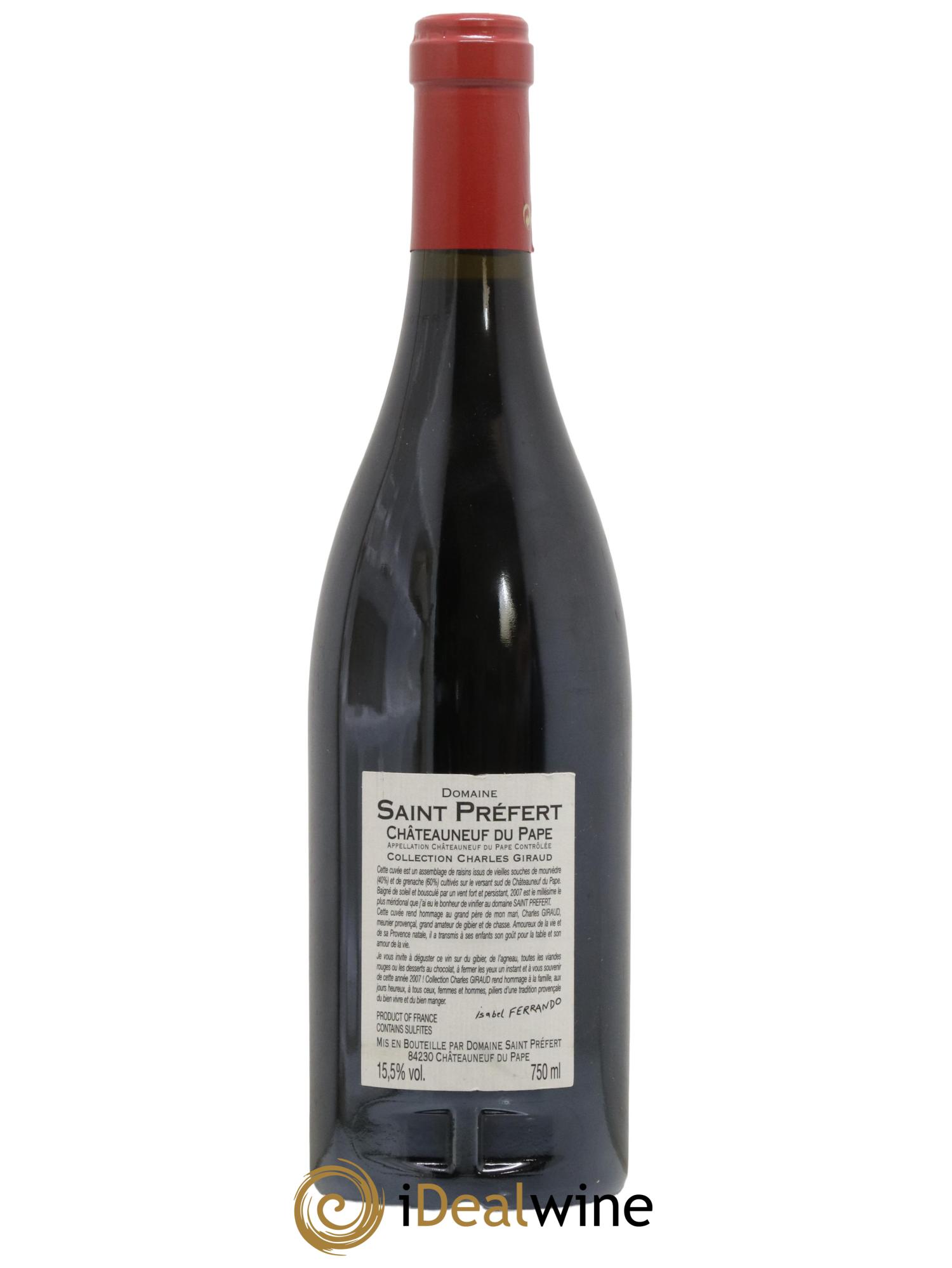 Châteauneuf-du-Pape Collection Charles Giraud Domaine Saint-Préfert 2007 - Posten von 1 Flasche - 1
