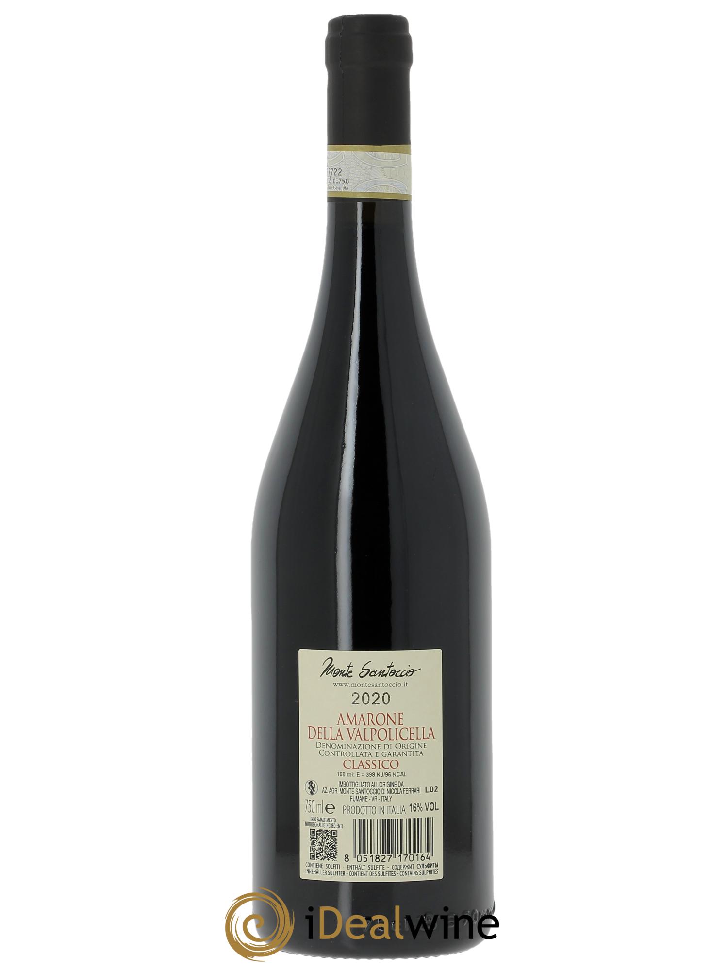 Amarone della Valpolicella Classico DOCG Monte Santoccio 2020 - Lote de 1 botella - 1